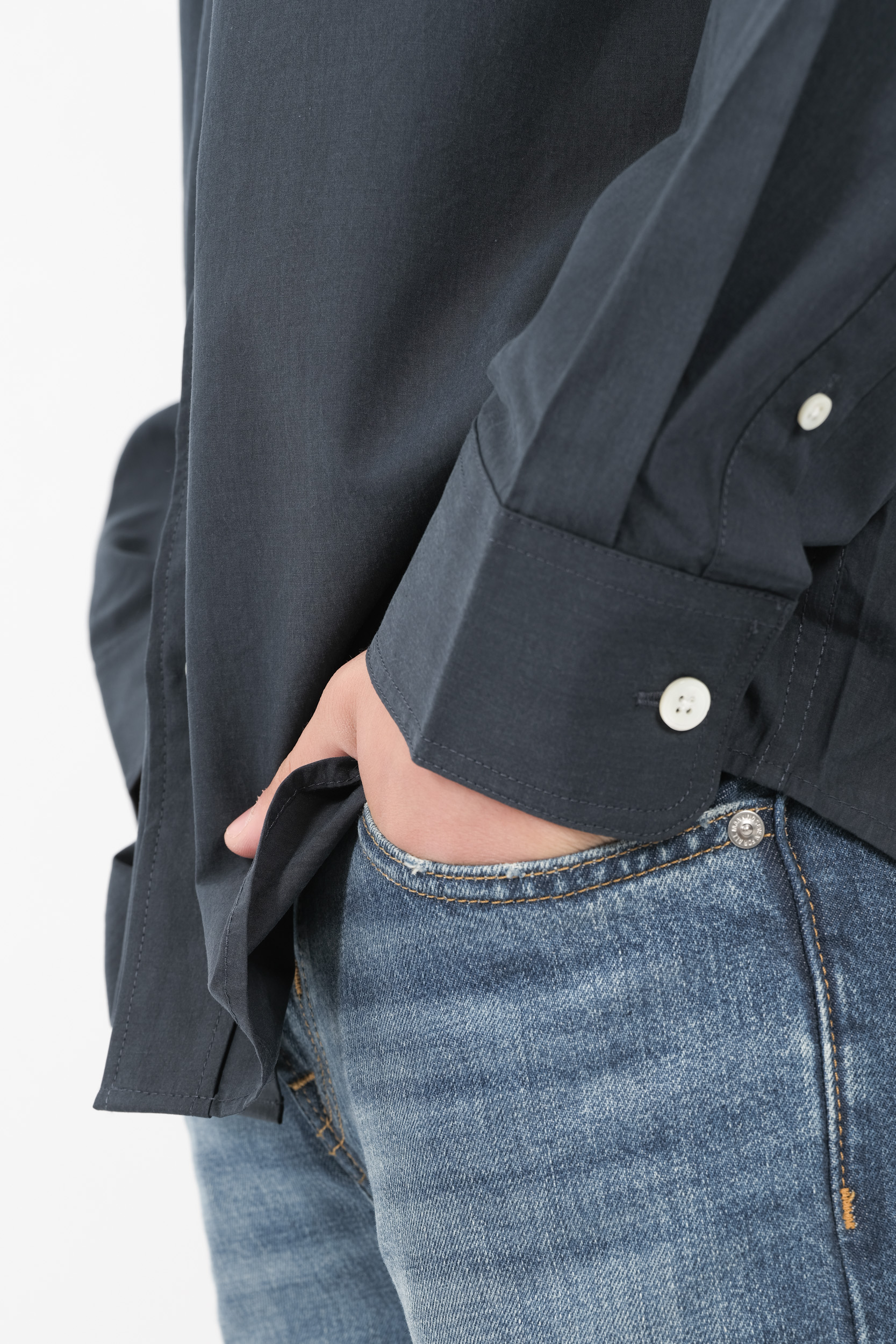  Image du produit CHEMISE NN07 EN COTON MELANGE BLEU COLBY-200 - 2