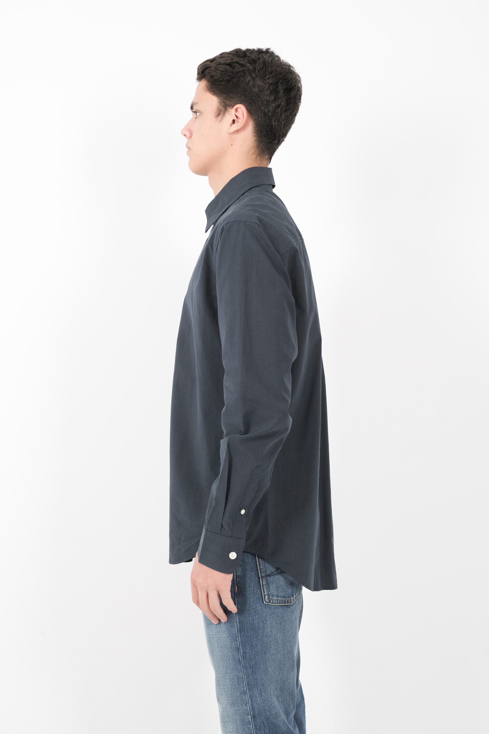 CHEMISE NN07 EN COTON MELANGE BLEU COLBY-200