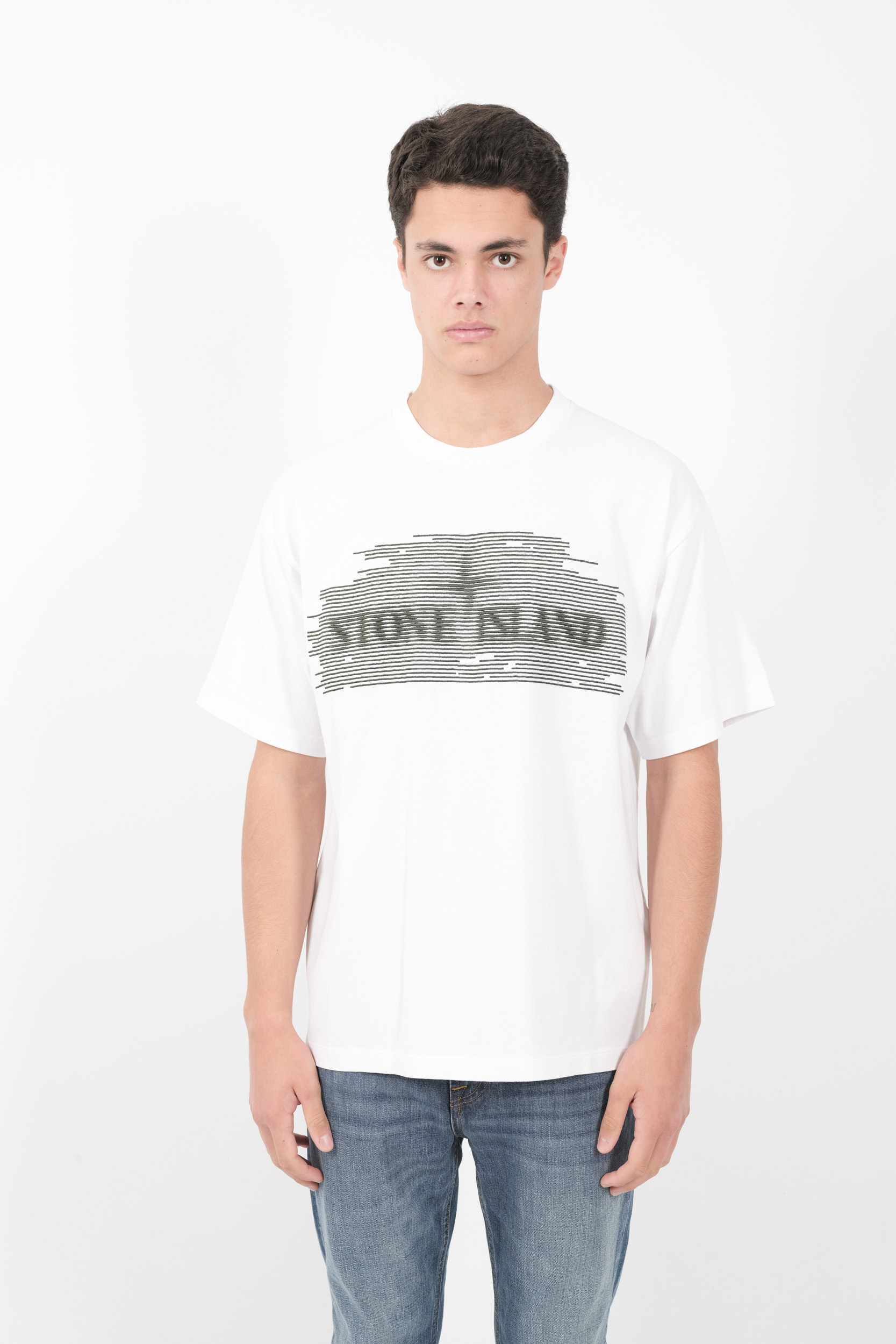 TEE-SHIRT STONE ISLAND LOGO BRODE 100% COTON BLANC 81152RC86-V0001