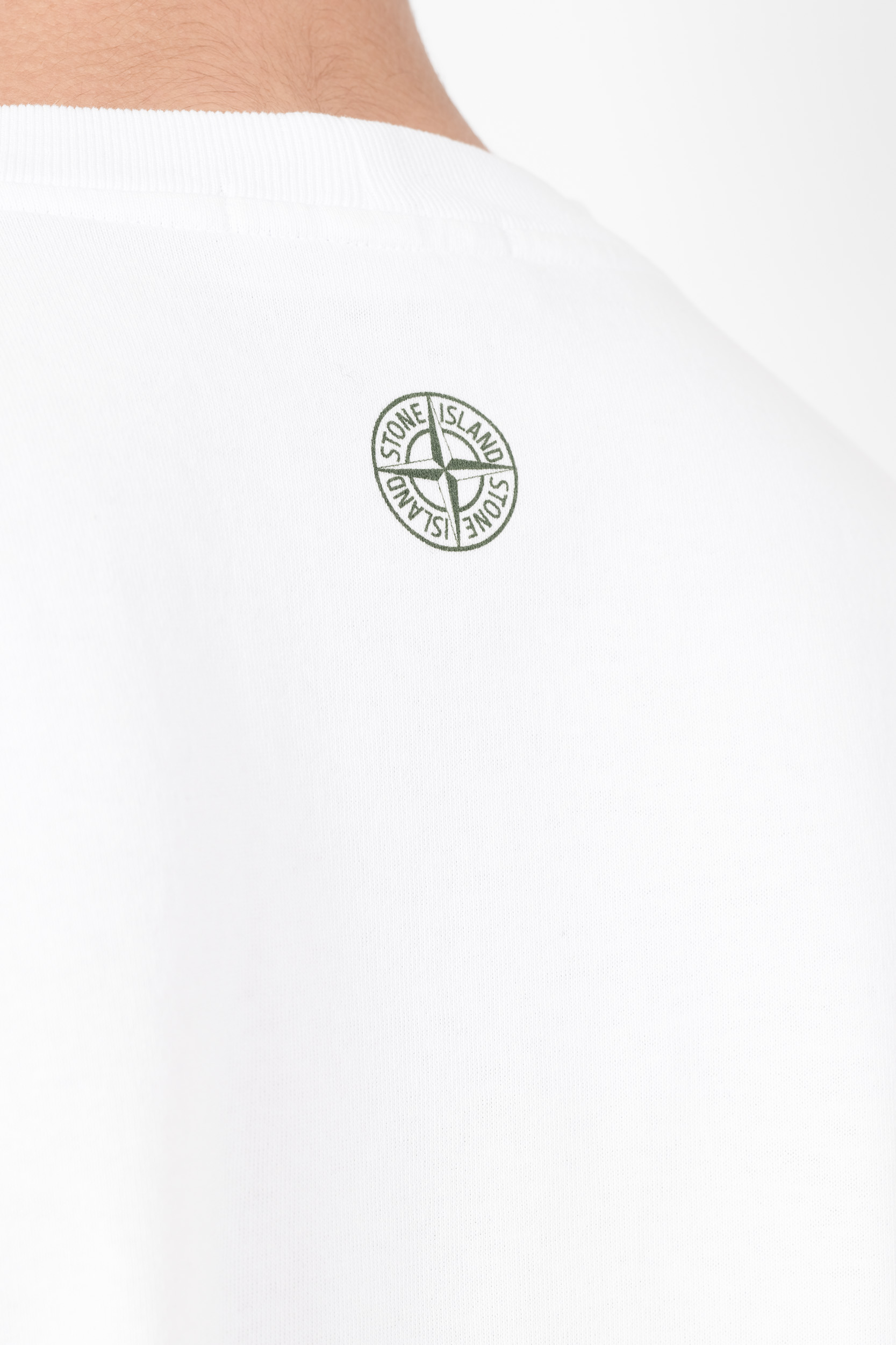 TEE-SHIRT STONE ISLAND LOGO BRODE 100% COTON BLANC 81152RC86-V0001