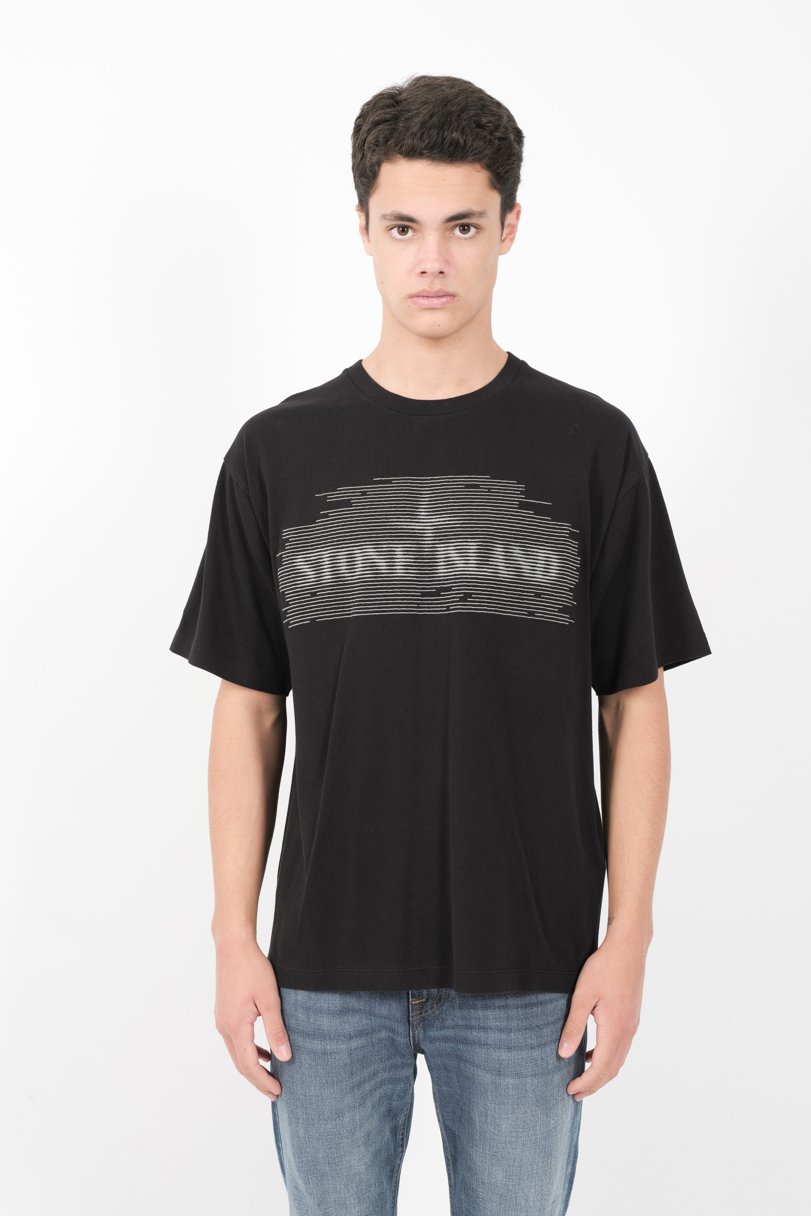 TEE-SHIRT STONE ISLAND LOGO BRODE 100% COTON NOIR 81152RC86-V0029
