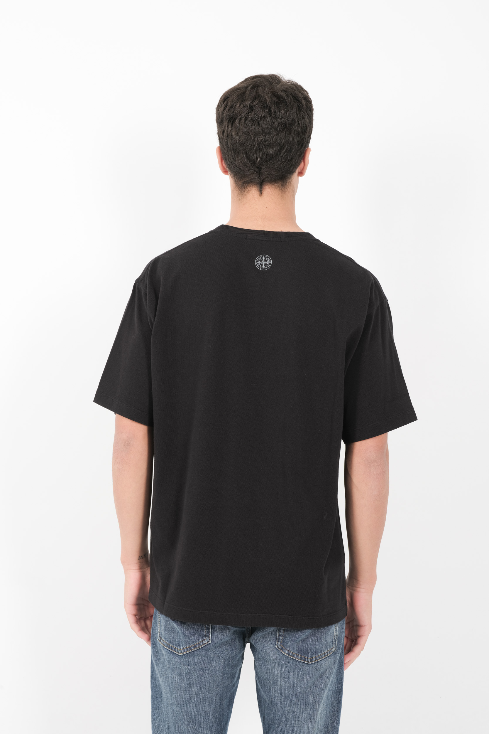 TEE-SHIRT STONE ISLAND LOGO BRODE 100% COTON NOIR 81152RC86-V0029
