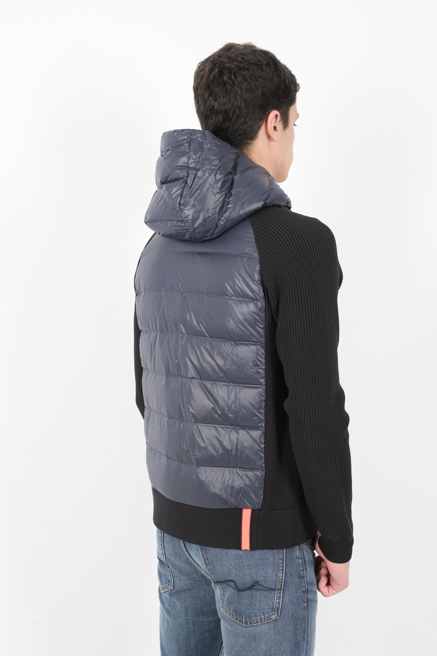 VESTE RRD A CAPUCHE BI-MATIERE BLEU W24126-60