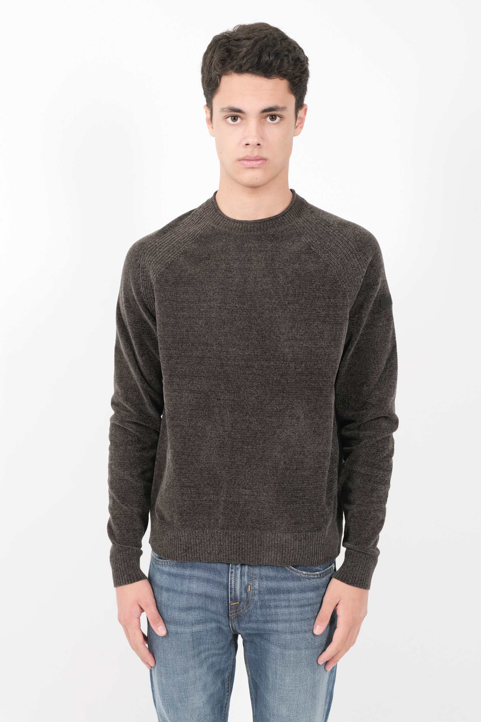  Image du produit PULL RRD COL ROND MATIERE CHENILLE VERT W24132-20 - 3