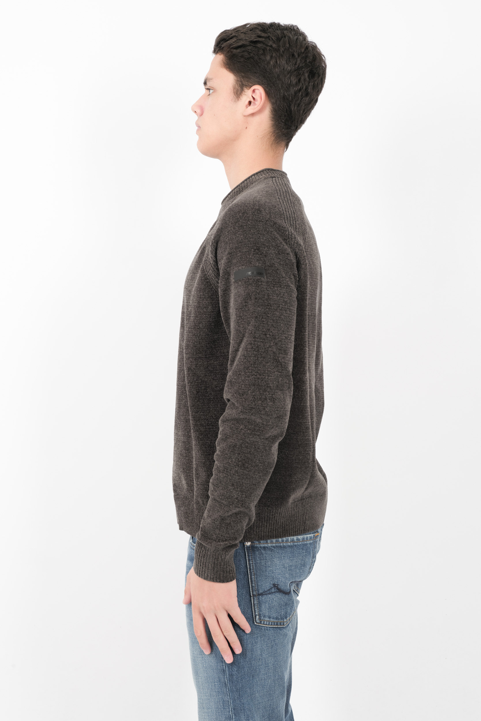  Image du produit PULL RRD COL ROND MATIERE CHENILLE VERT W24132-20 - 4