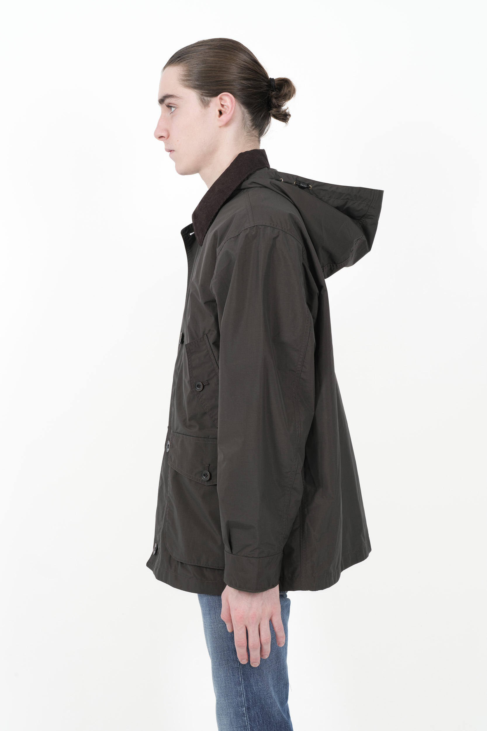 VESTE NANAMICA EN NYLON A CAPUCHE VERTE S24FJ036