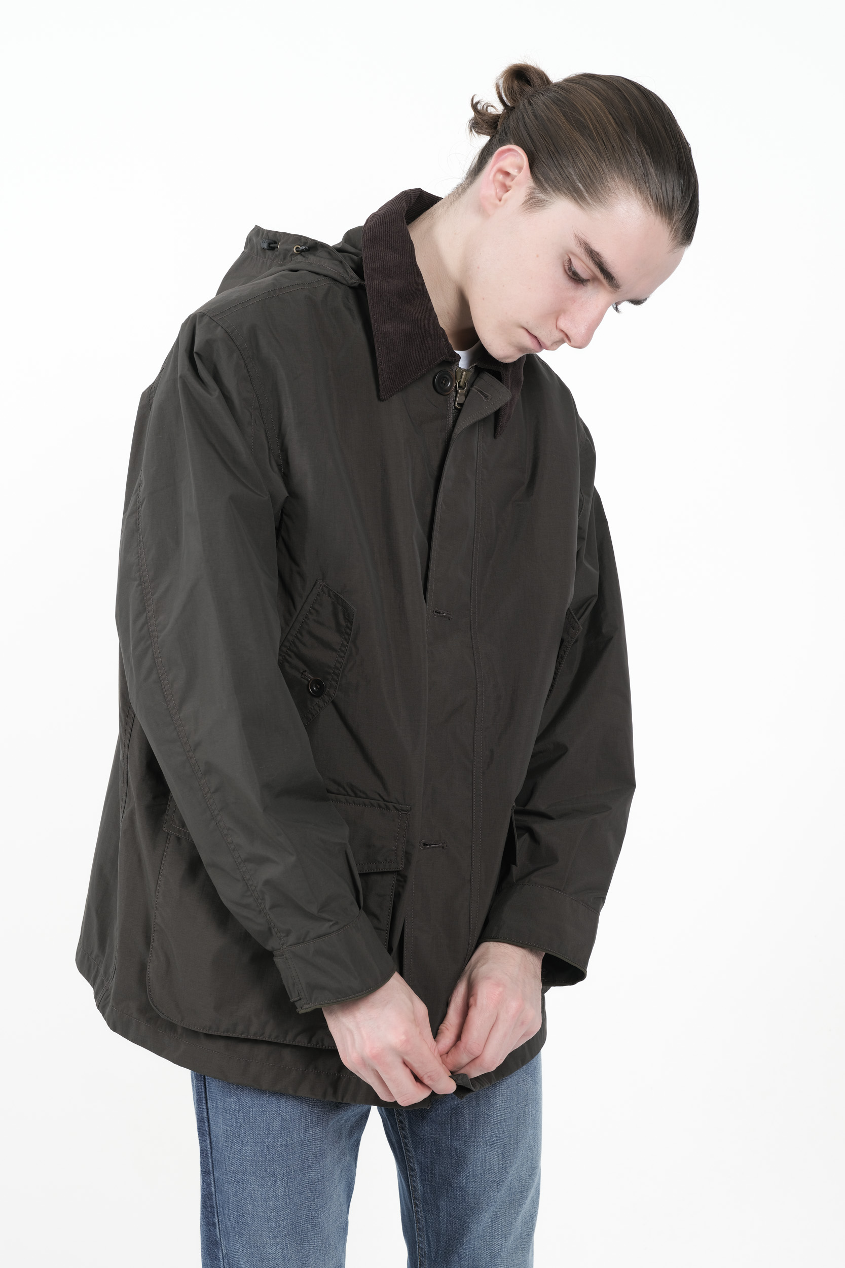 VESTE NANAMICA EN NYLON A CAPUCHE VERTE S24FJ036