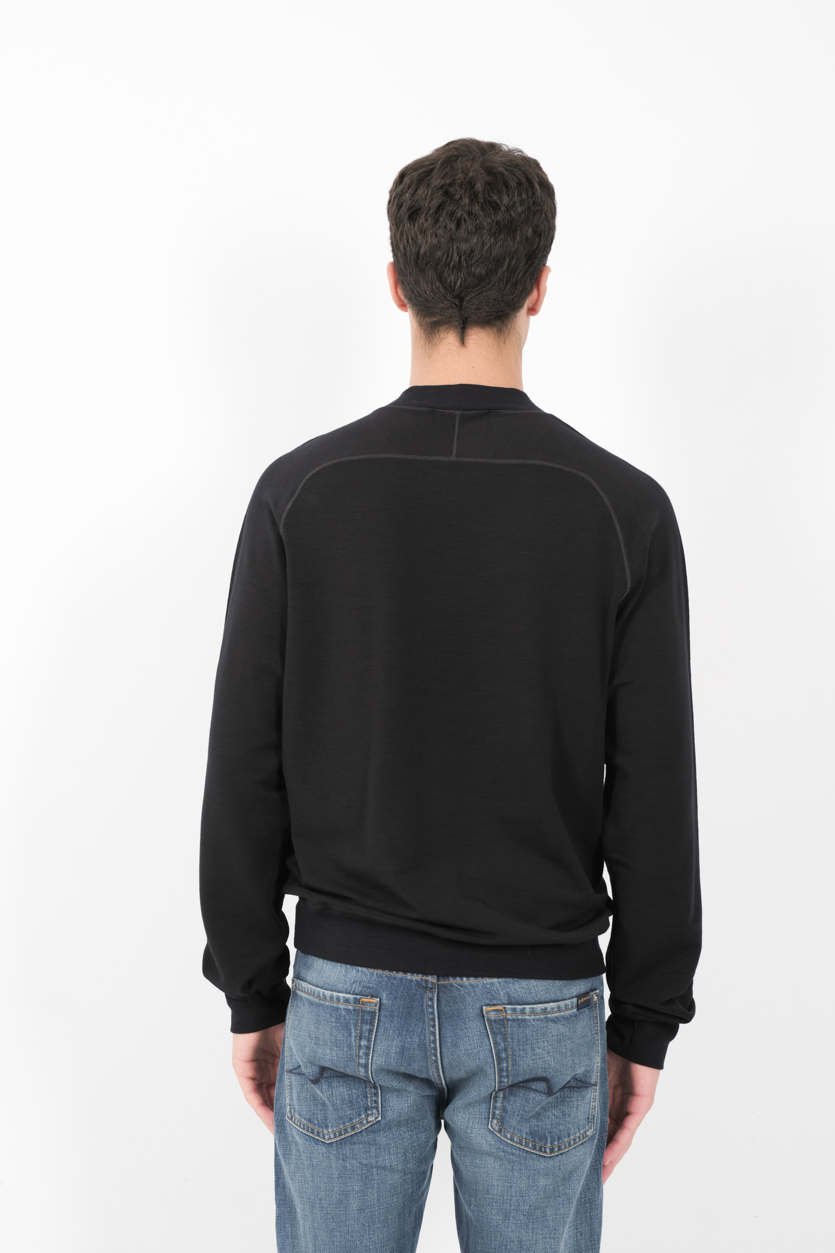 SWEAT STONE ISLAND STELLINA COL ROND EN LAINE ET COTON MARINE 8115623G5-V0028