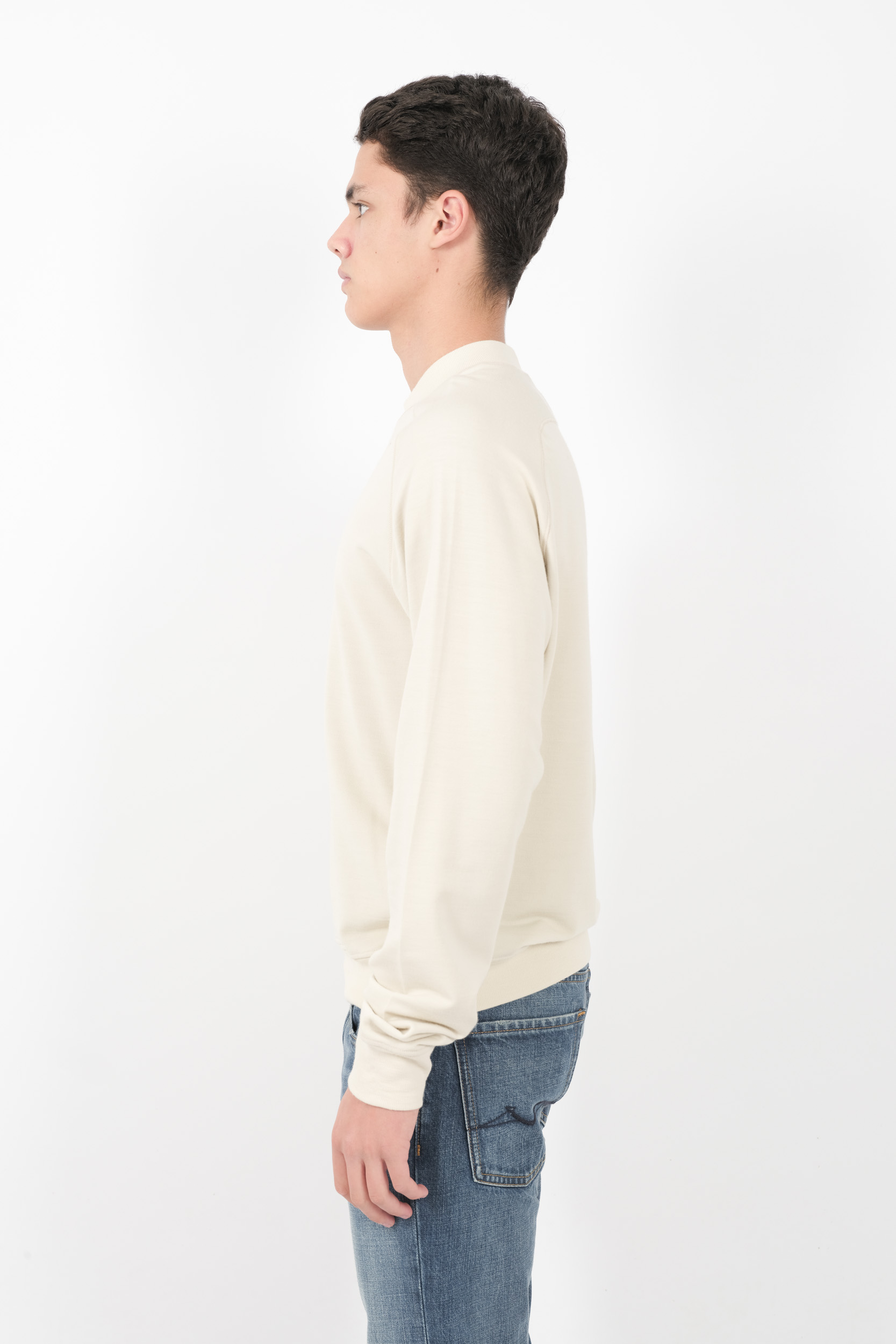 SWEAT STONE ISLAND STELLINA COL ROND EN LAINE ET COTON BEIGE 8115623G5-V0095