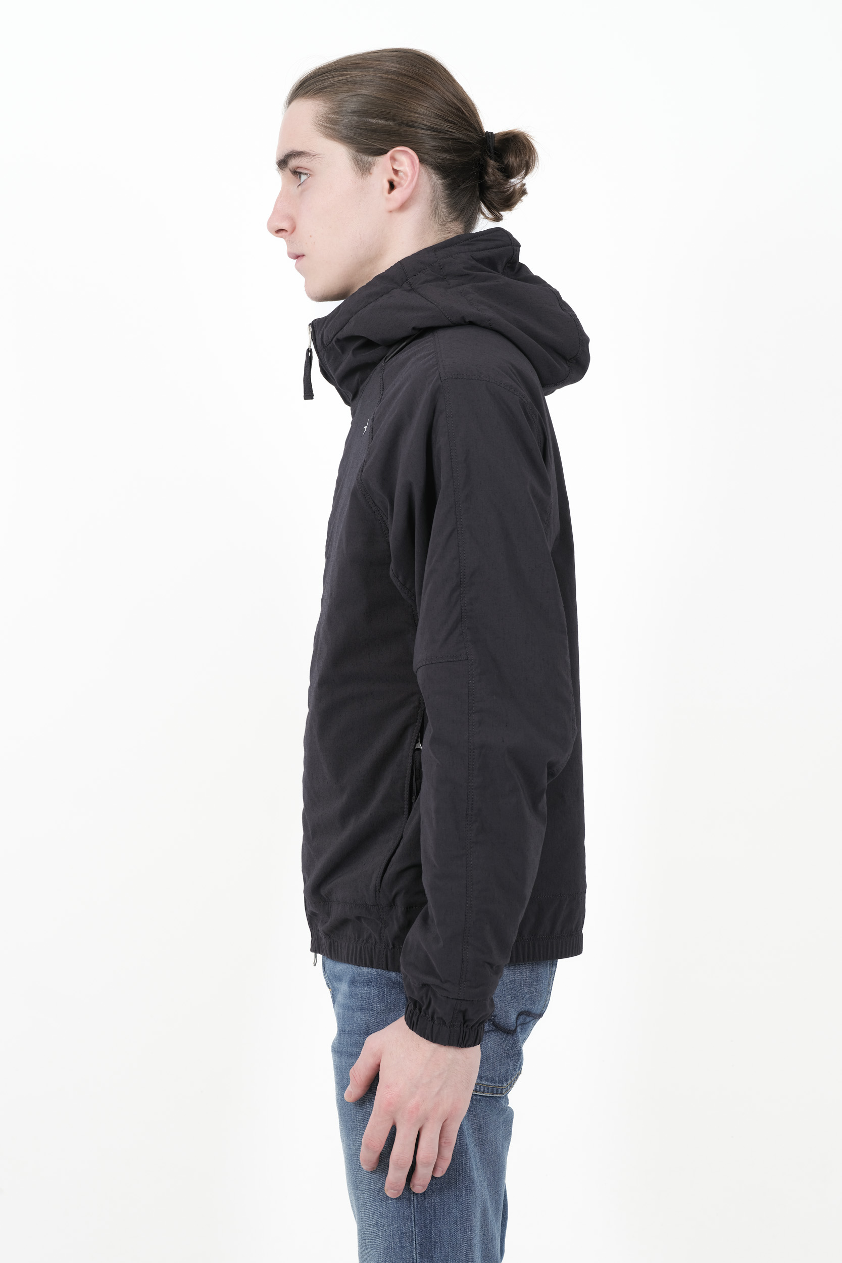 VESTE STONE ISLAND STELLINA NYLON ET LAINE BLEU NUIT 8115415G2-V0028