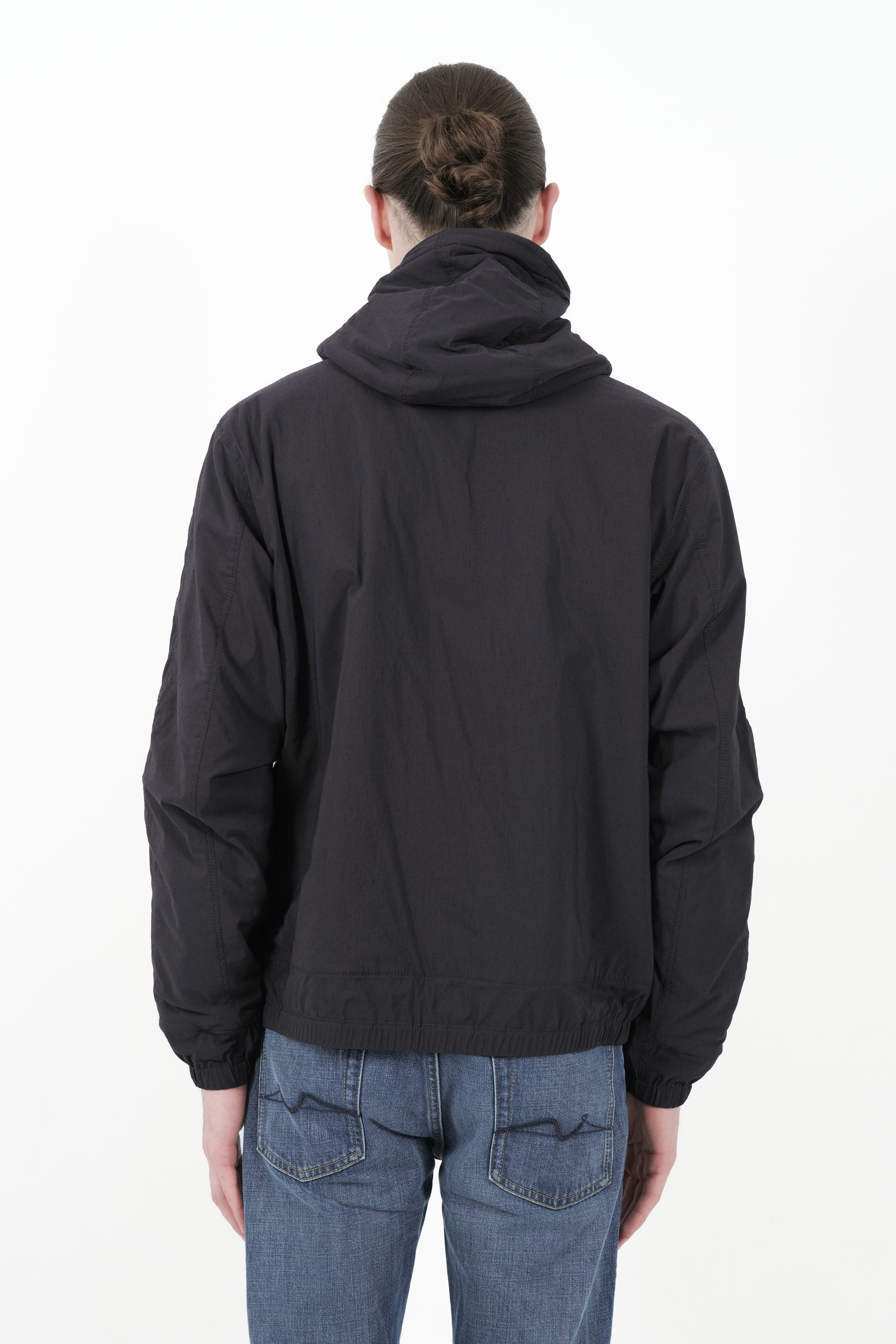 VESTE STONE ISLAND STELLINA NYLON ET LAINE BLEU NUIT 8115415G2-V0028