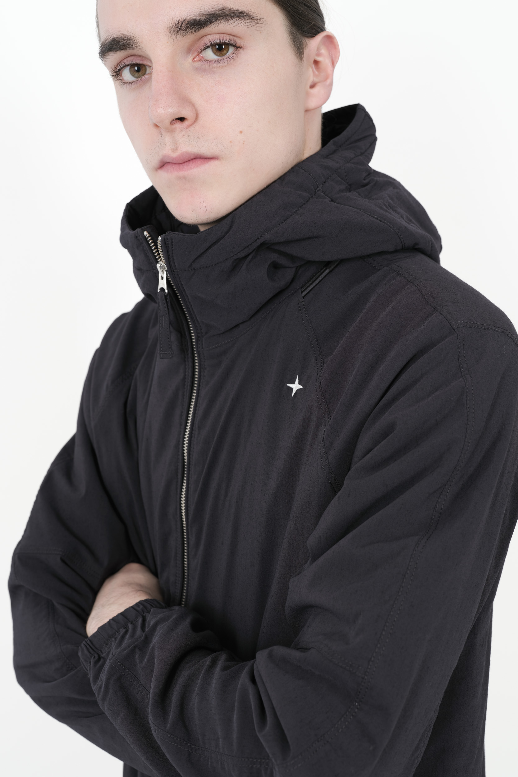 BLOUSON STONE ISLAND STELLINA NYLON ET LAINE ANTHRACITE 8115415G2-V0062