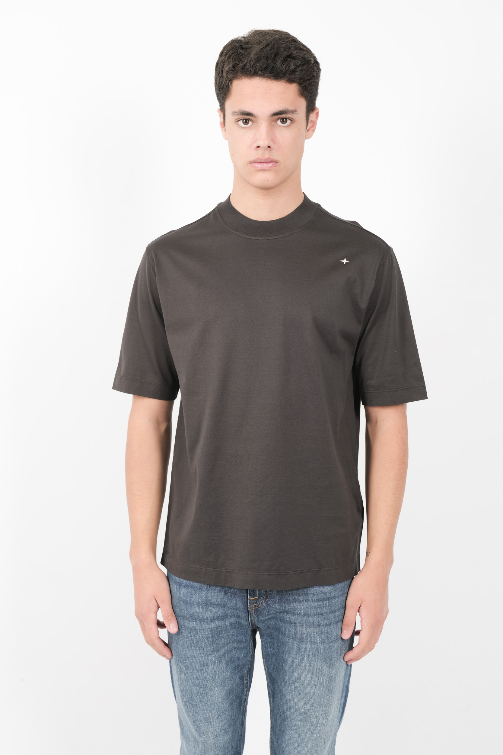 TEE-SHIRT STONE ISLAND STELLINA 100% COTON ANTHRACITE 8115202G3-V0062