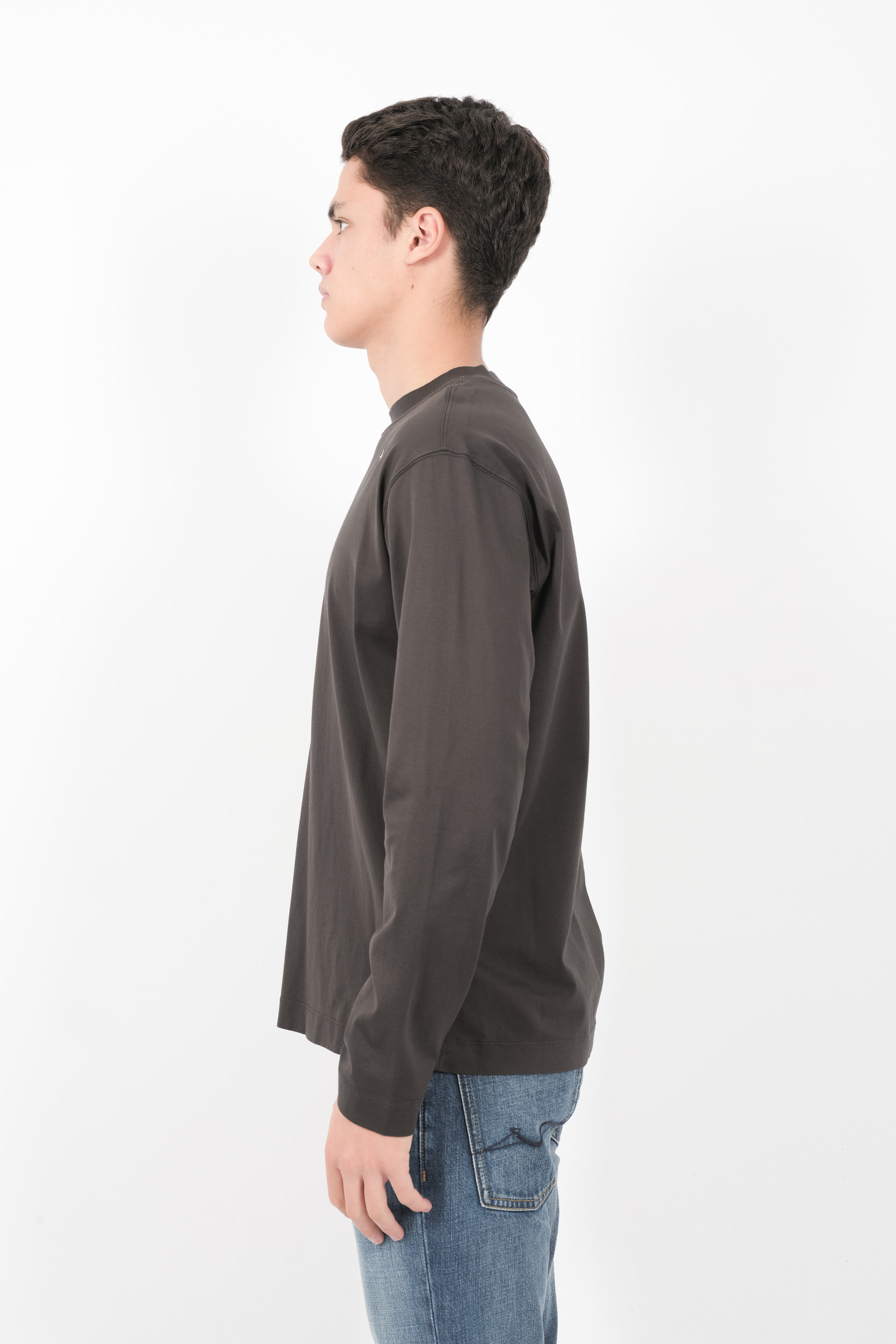  Image du produit TEE-SHIRT STONE ISLAND STELLINA 100% COTON MANCHES LONGUES ANTHRACITE 8115211G3- - 4