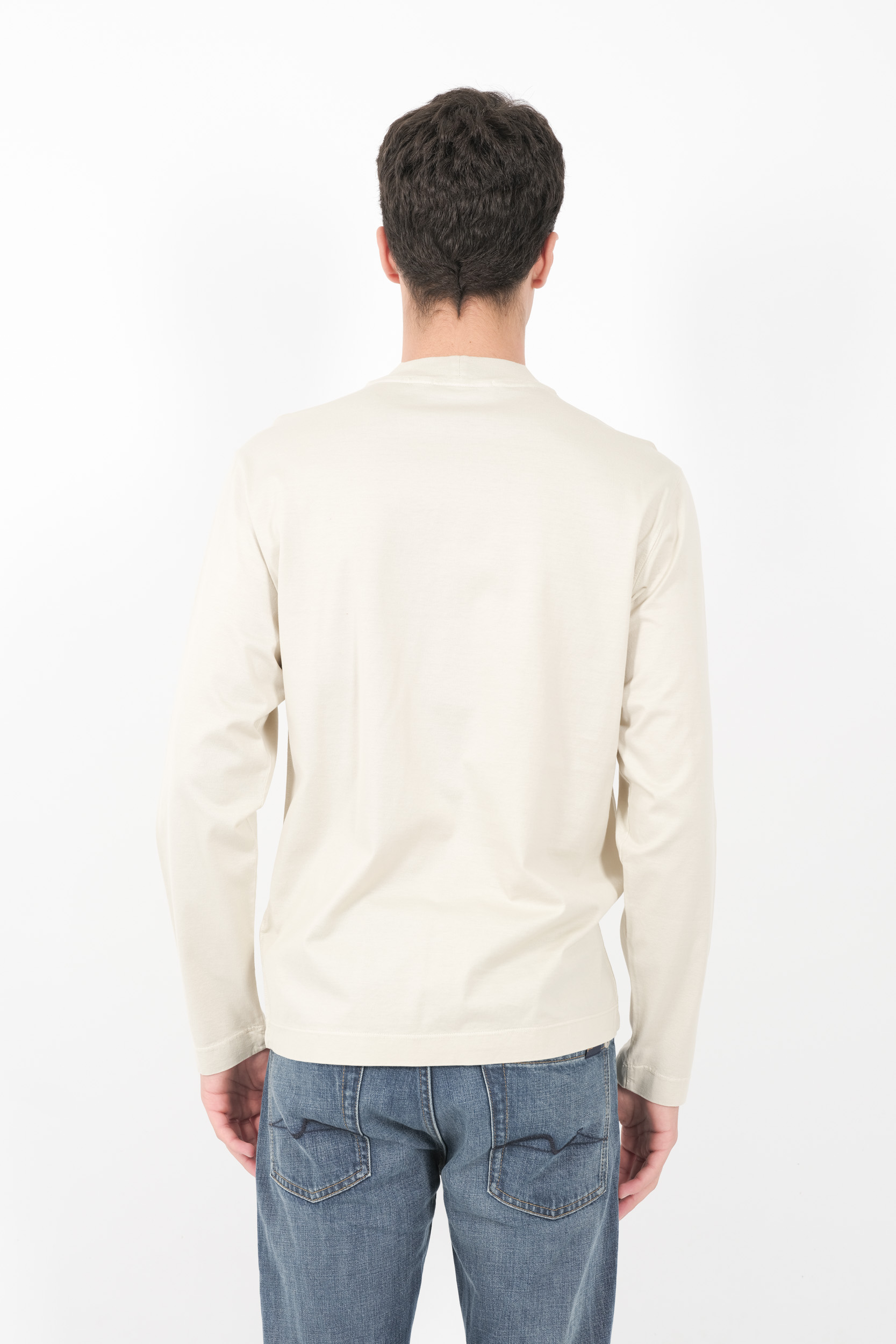 TEE-SHIRT STONE ISLAND STELLINA 100% COTON MANCHES LONGUES BEIGE 8115211G3-V0095