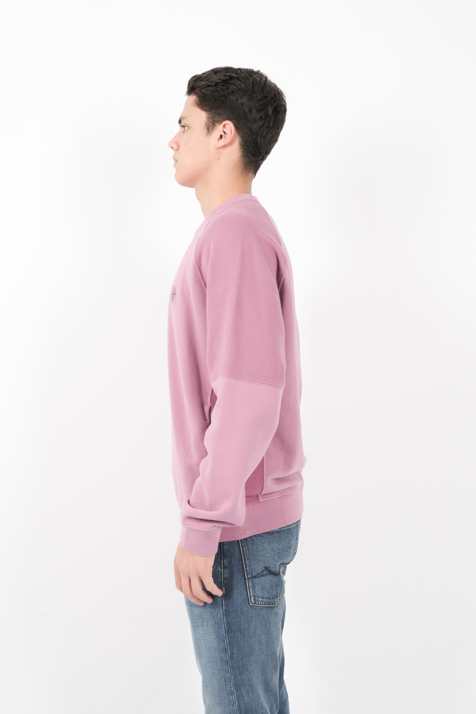 SWEAT STONE ISLAND COL ROND A POCHES PRESSION ROSE 811560252-V0086