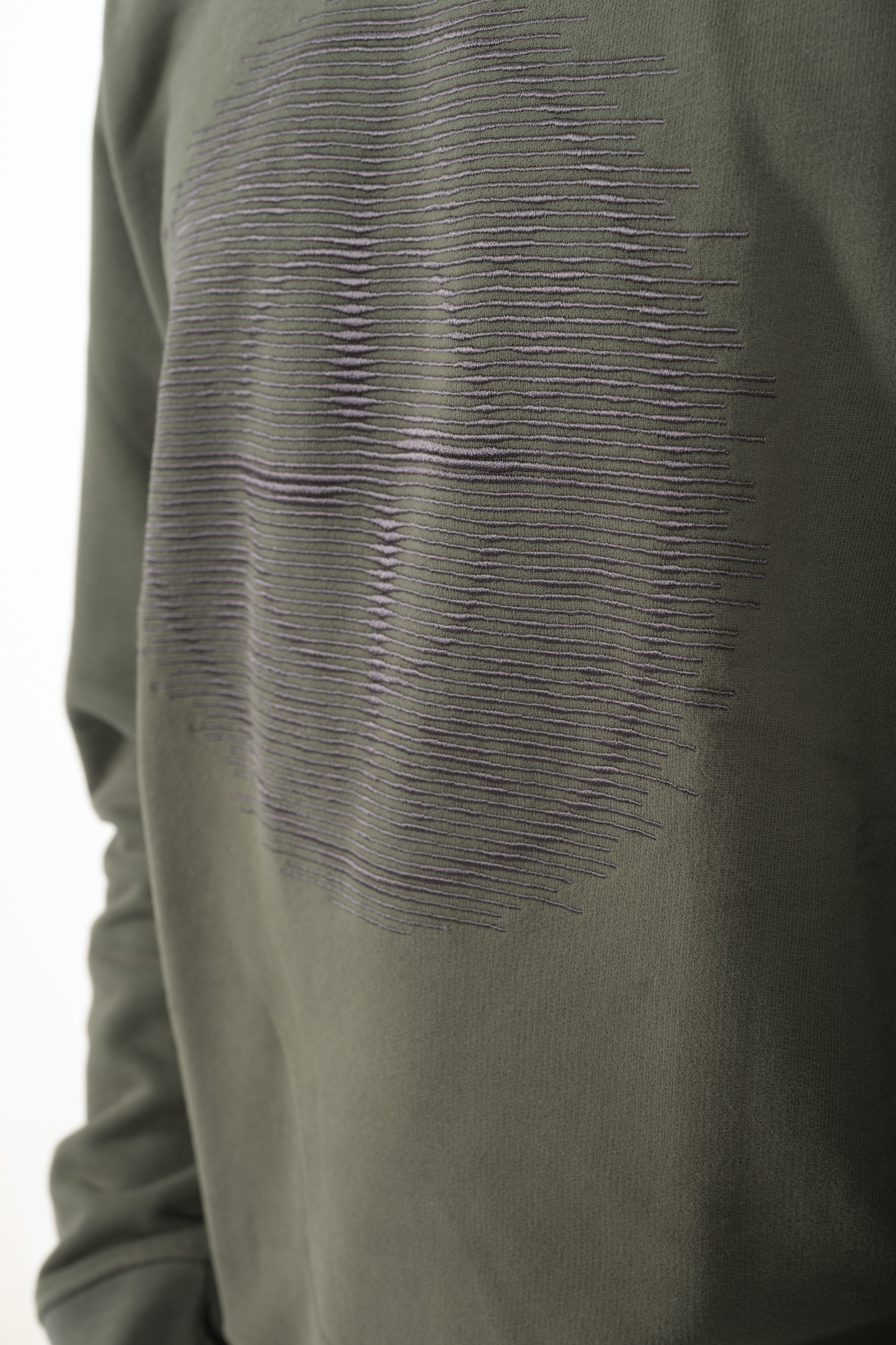 SWEAT STONE ISLAND COL ROND LOGO BRODE VERT 811566388-V0059