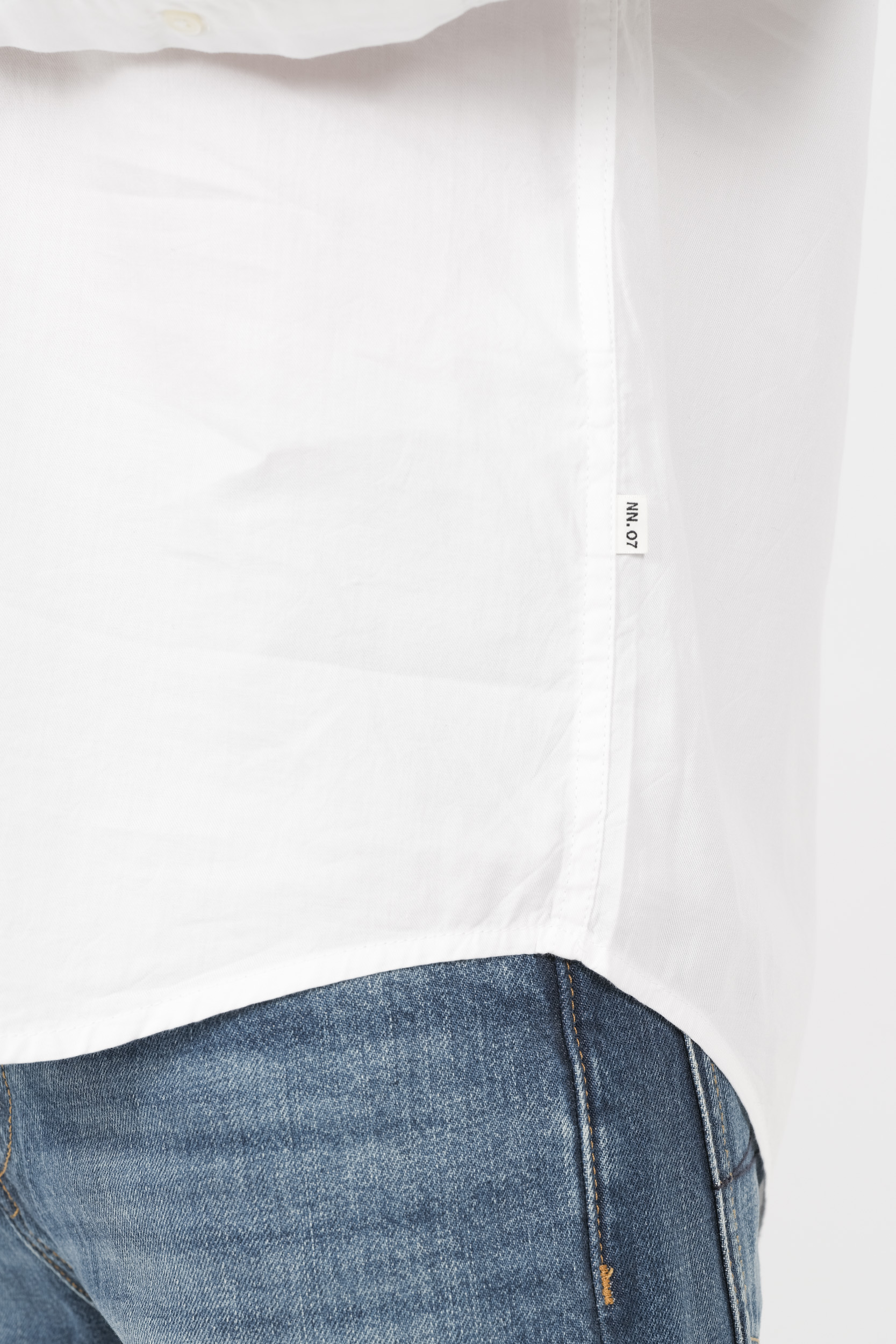 CHEMISE NN07 EN COTON MELANGE BLANC ARNEBD-001