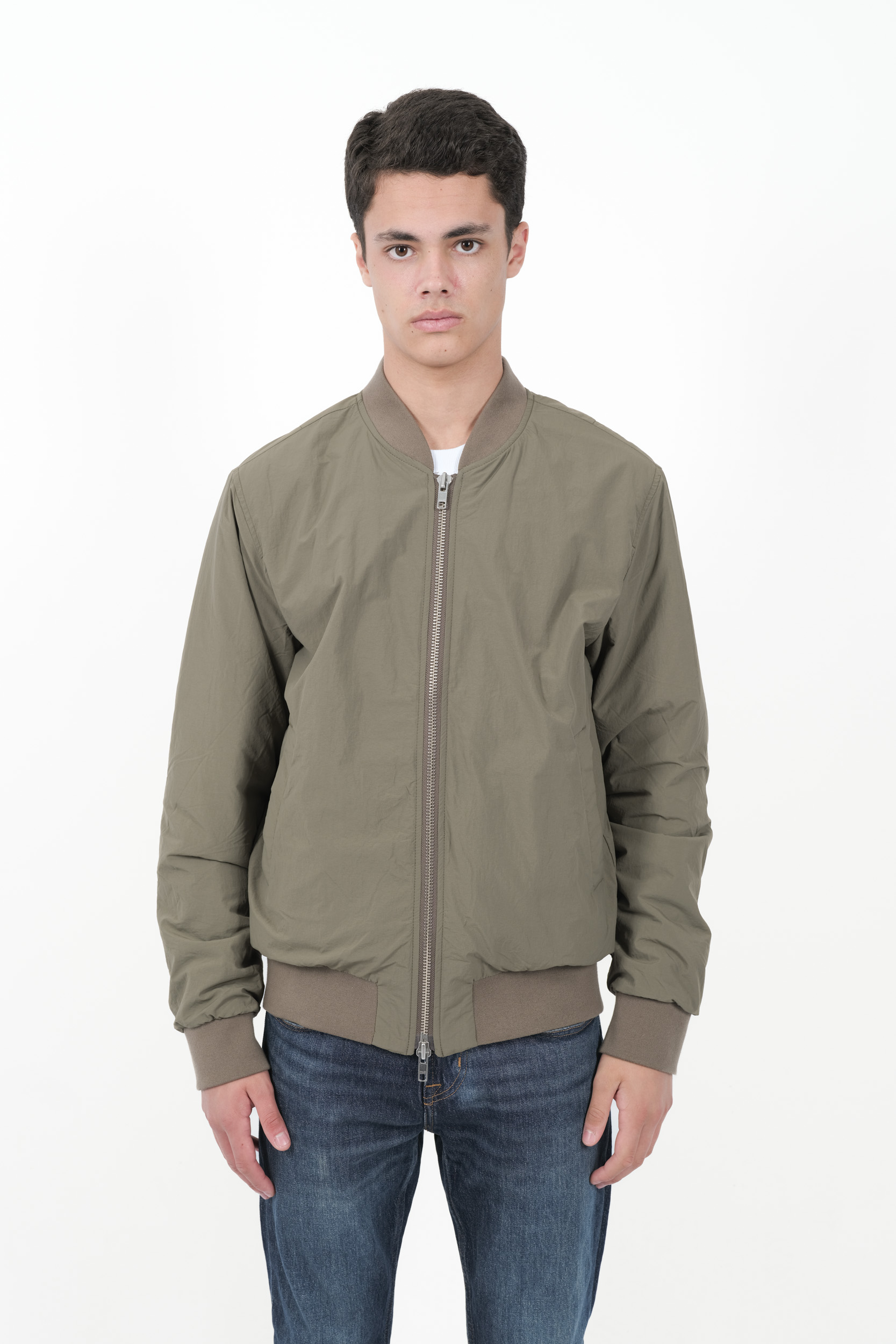 VESTE NN07 BOMBER EN LAINE MELANGEE KAKI DIXON-343