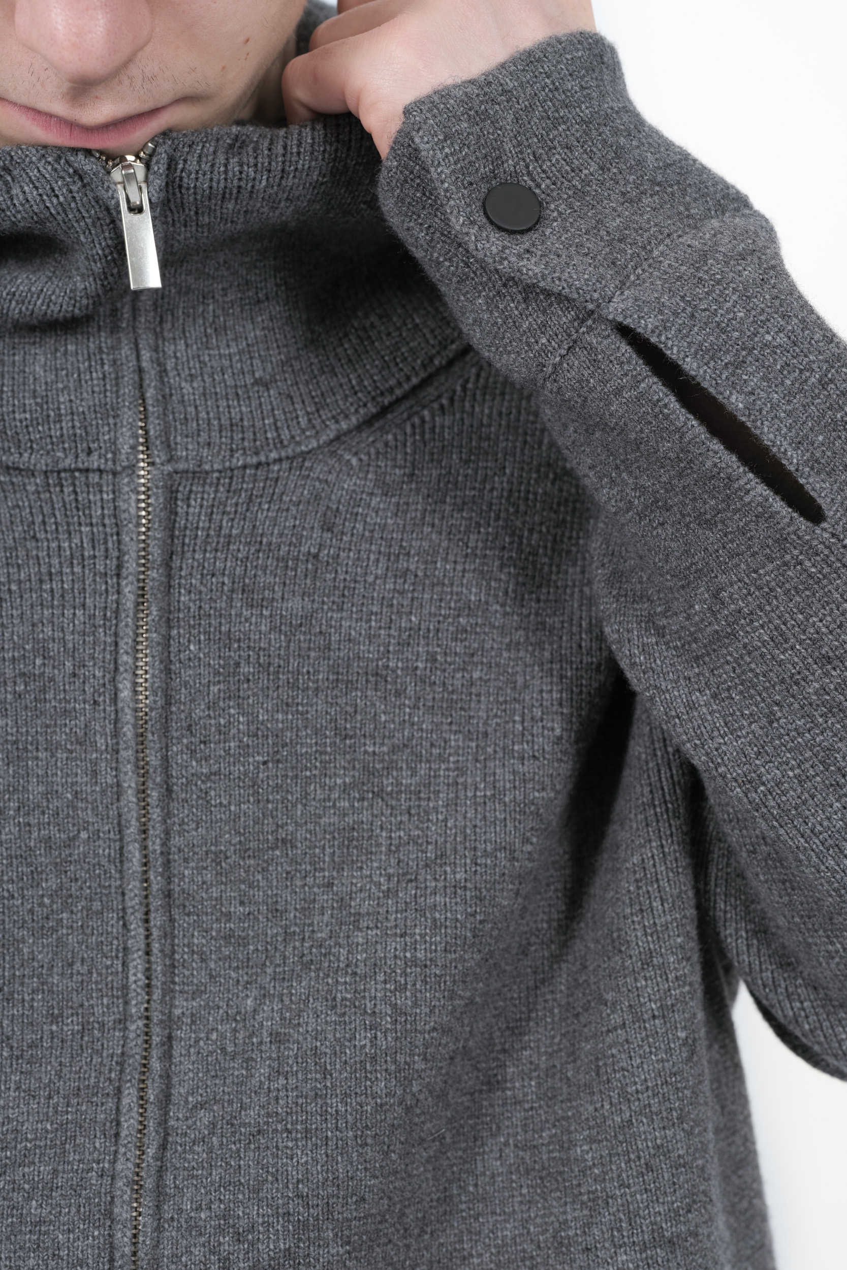 GILET RE_BRANDED A CAPUCHE CACHEMIRE RECYCLE U4WD52-X92
