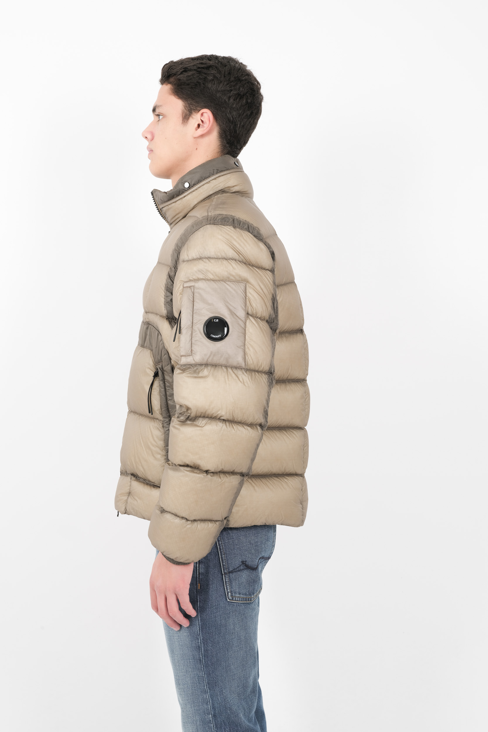 DOUDOUNE C.P COMPANY SANS CAPUCHE NYLON MATELASSEE BEIGE W216A-327