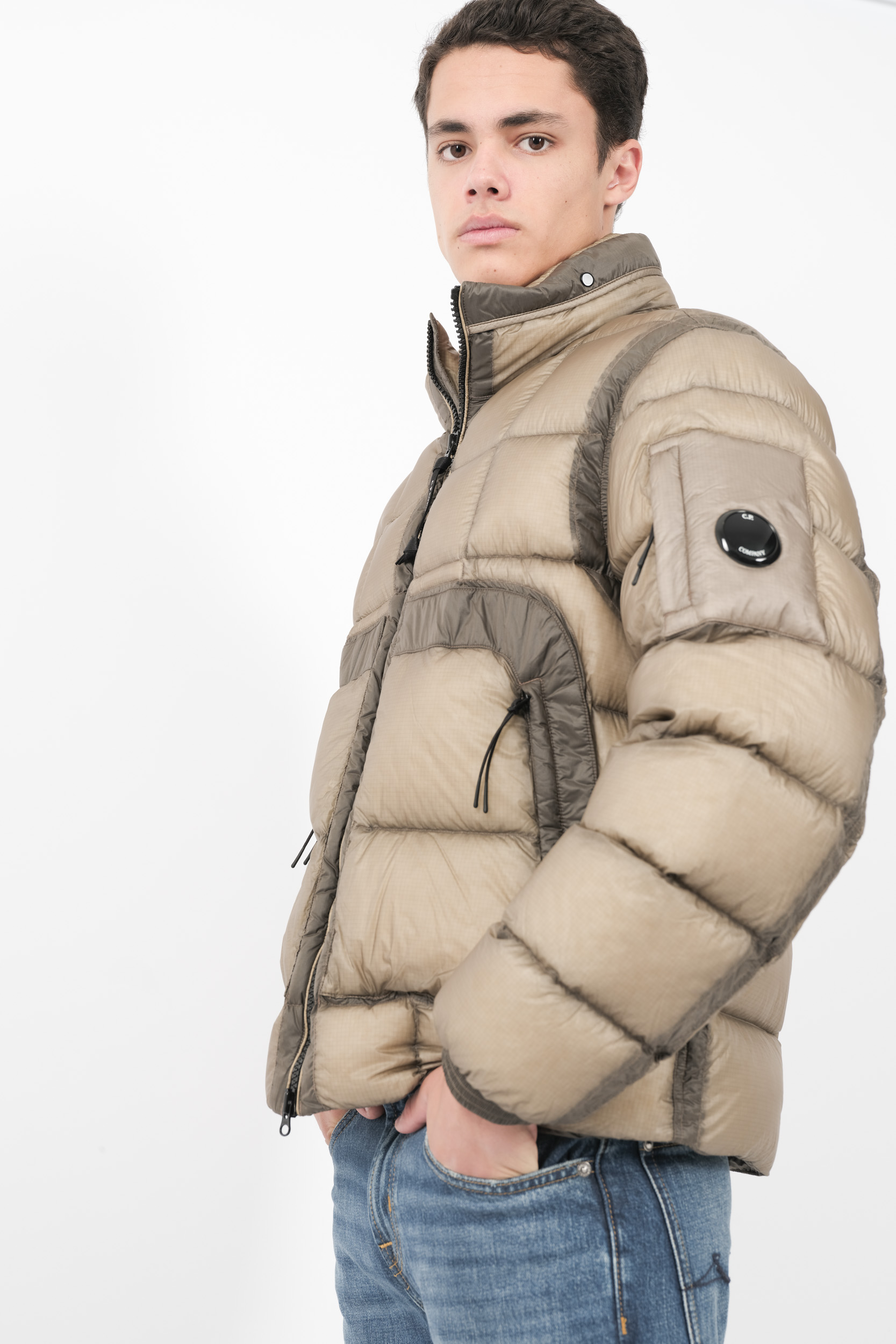 DOUDOUNE C.P COMPANY SANS CAPUCHE NYLON MATELASSEE BEIGE W216A-327