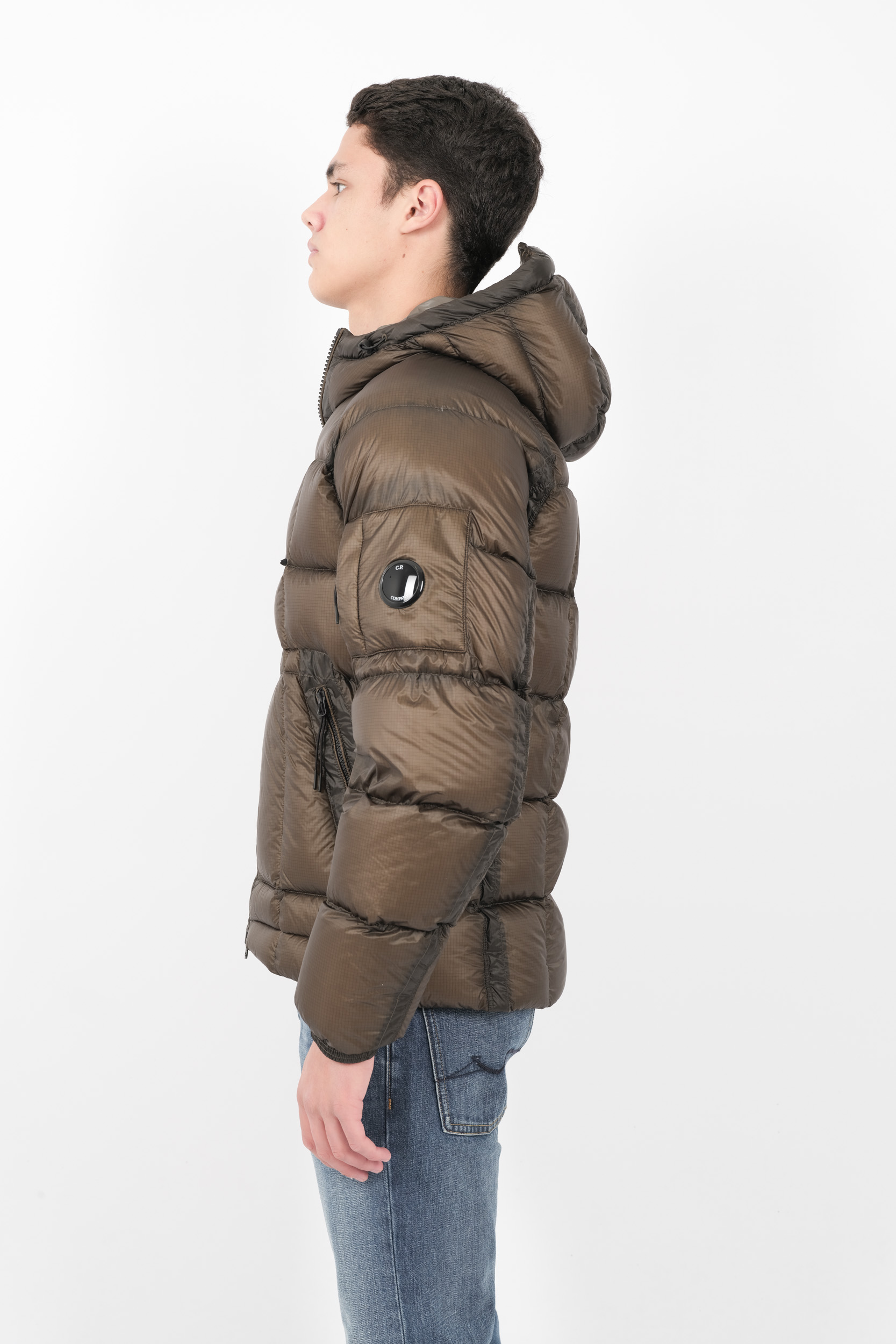 DOUDOUNE C.P COMPANY A CAPUCHE NYLON MATELASSEE KAKI W210A-674