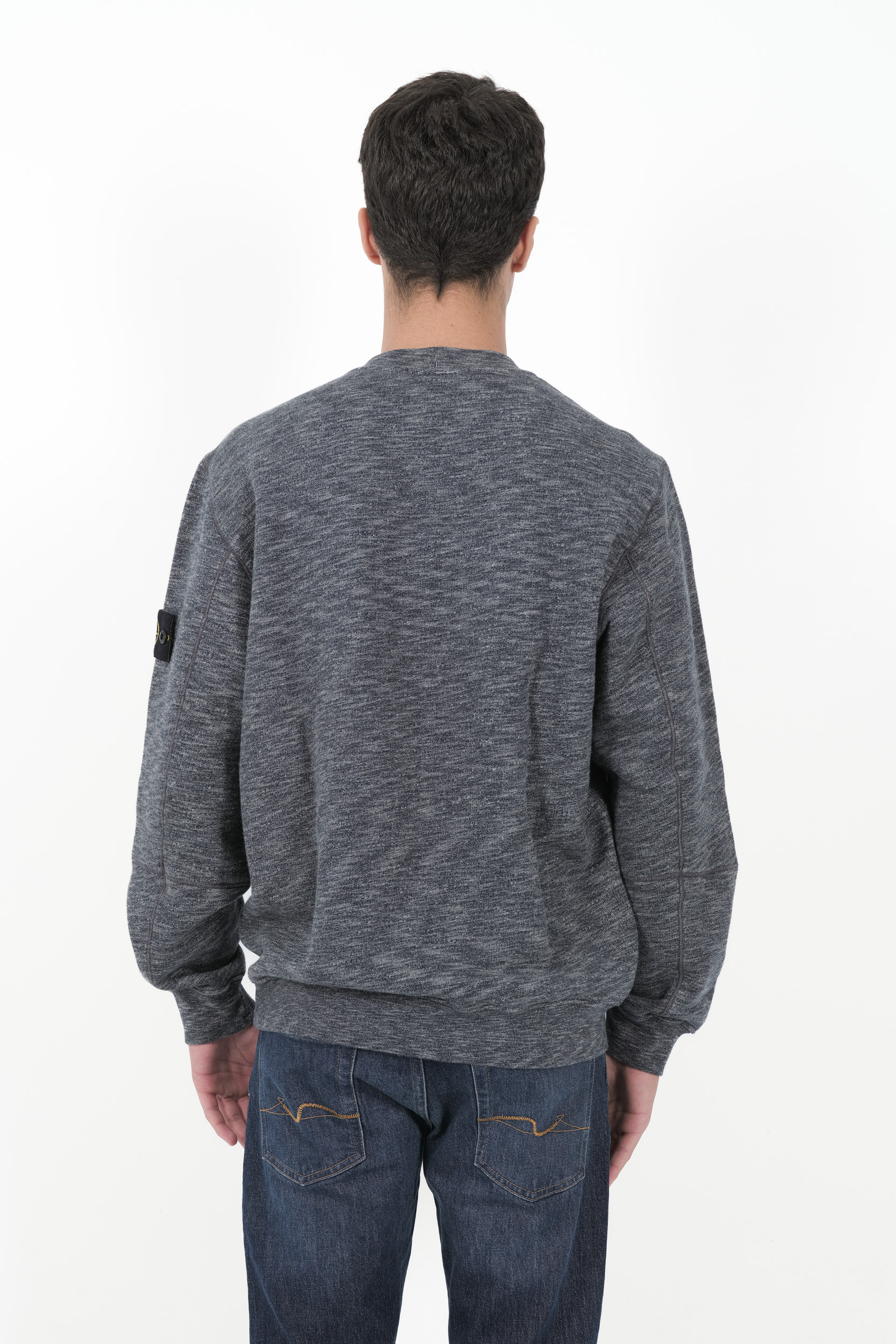 SWEAT STONE ISLAND COLO ROND COTON MOULINE GRIS 811565338-V0062