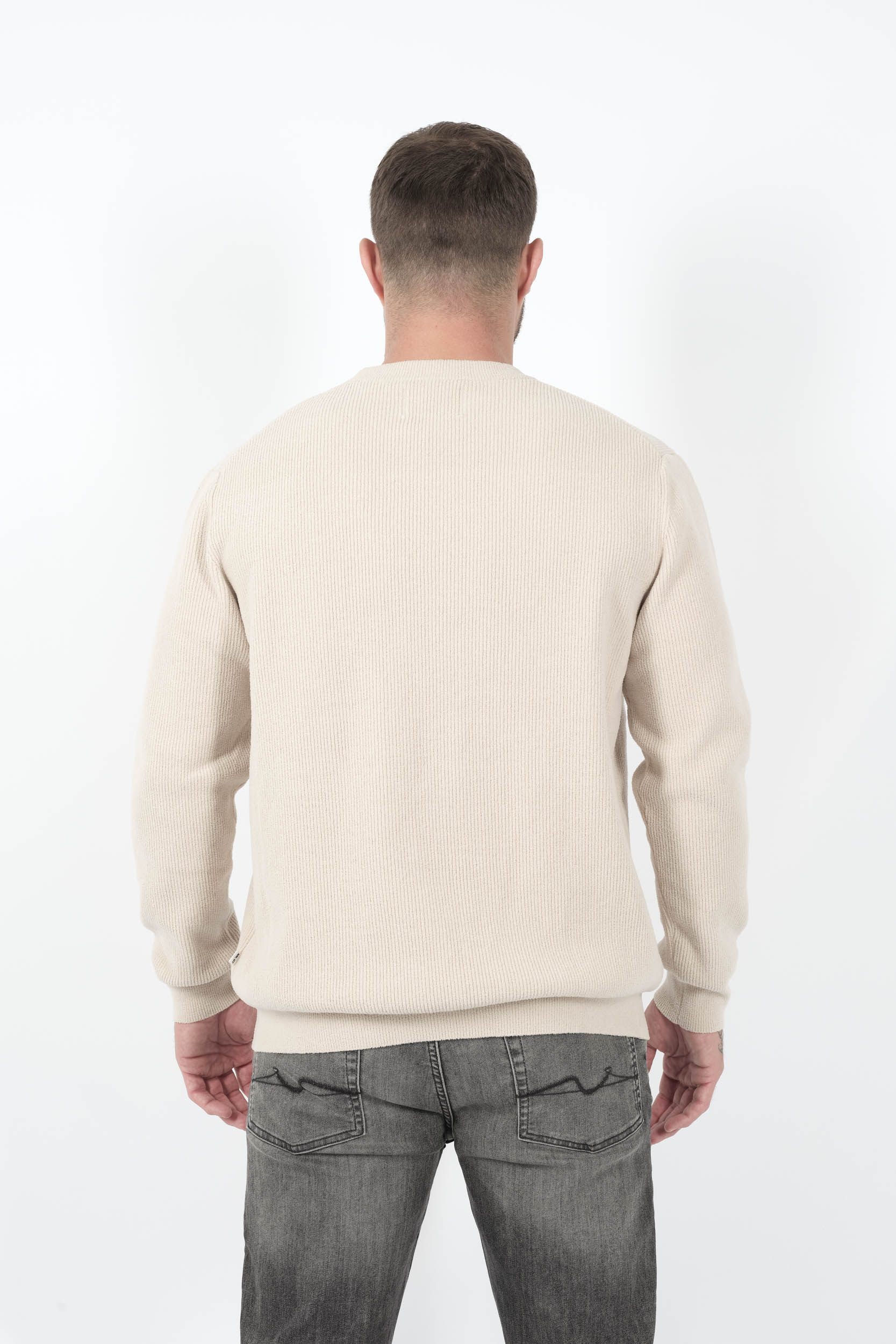 PULL NN07 COL ROND EN MATIERE CHENILLE BEIGE DANNY6429-020