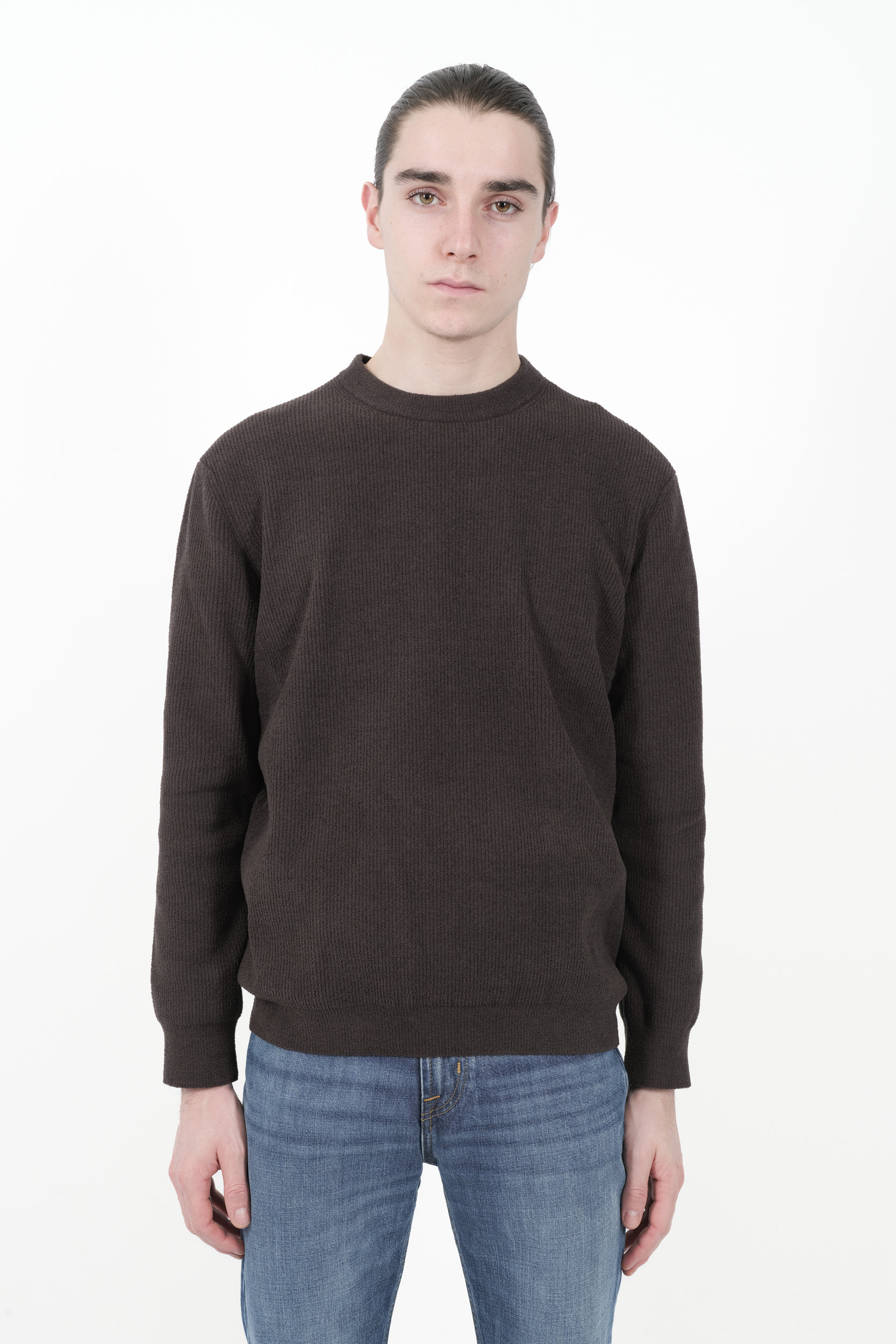 PULL NN07 COL ROND TOUCHE DUVETEUX VERT DANNY6429-354