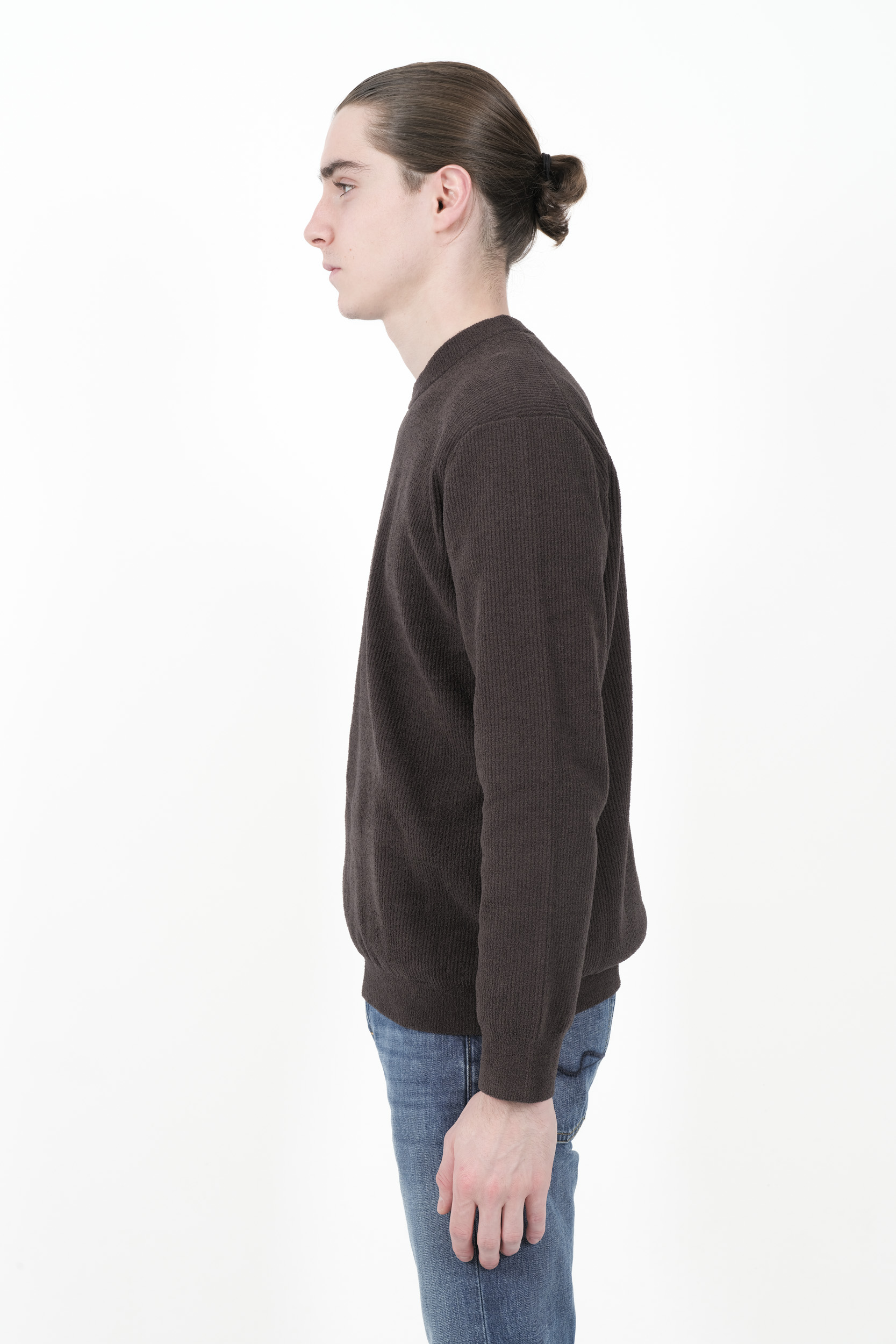 PULL NN07 COL ROND TOUCHE DUVETEUX VERT DANNY6429-354