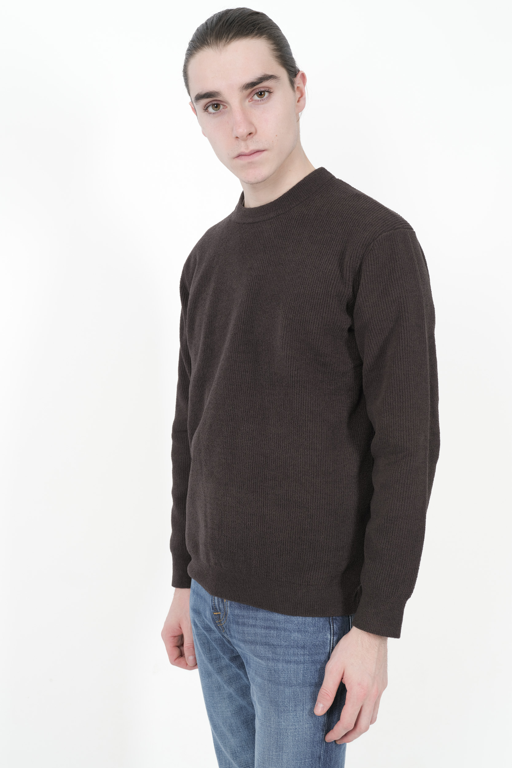 PULL NN07 COL ROND TOUCHE DUVETEUX VERT DANNY6429-354