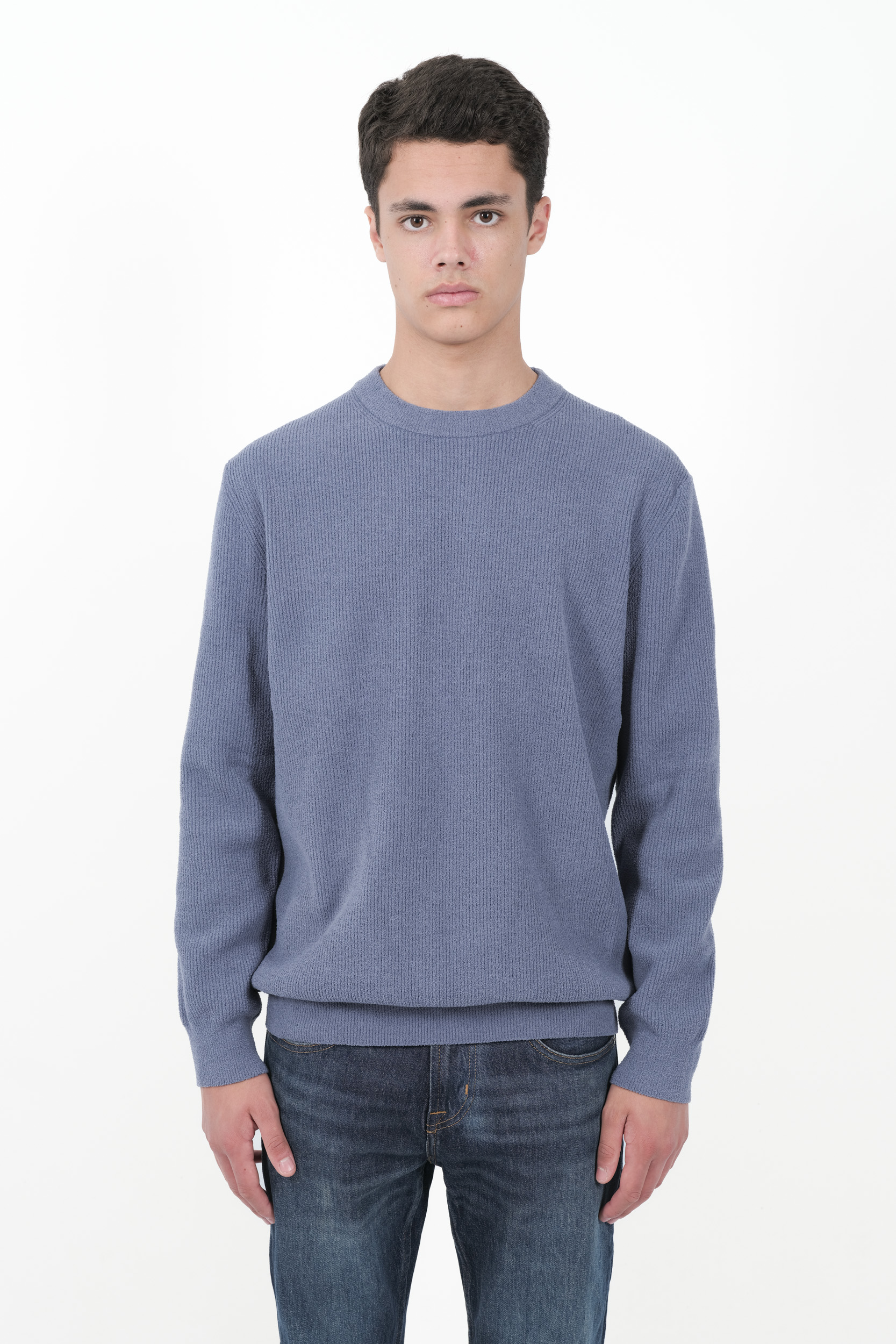 Image du produit PULL NN07 COL ROND TOUCHE DUVETEUX BLEU DANNY6429-236 - 3