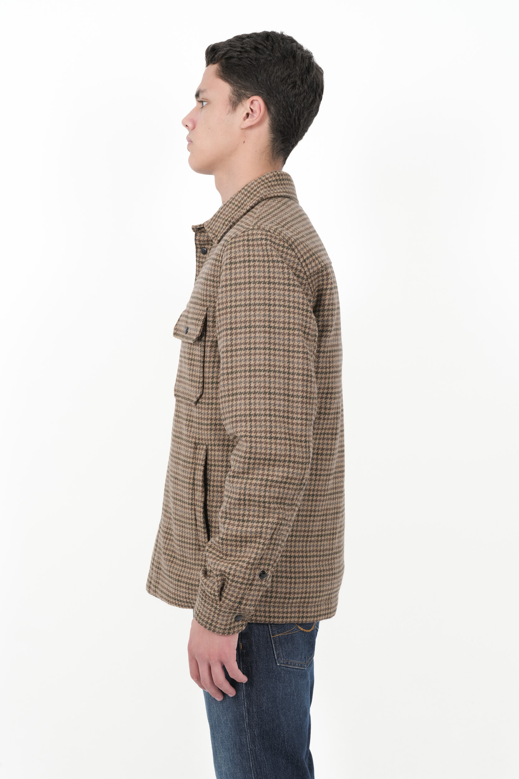 SURCHEMISE WOOLRICH EN LAINE MELANGEE A CARREAUX S0159-8880