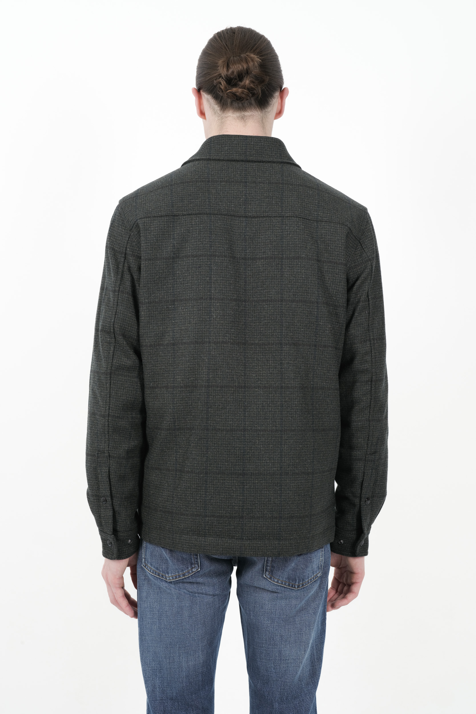 SURCHEMISE WOOLRICH EN LAINE MELANGEE VERTE S0159-6632