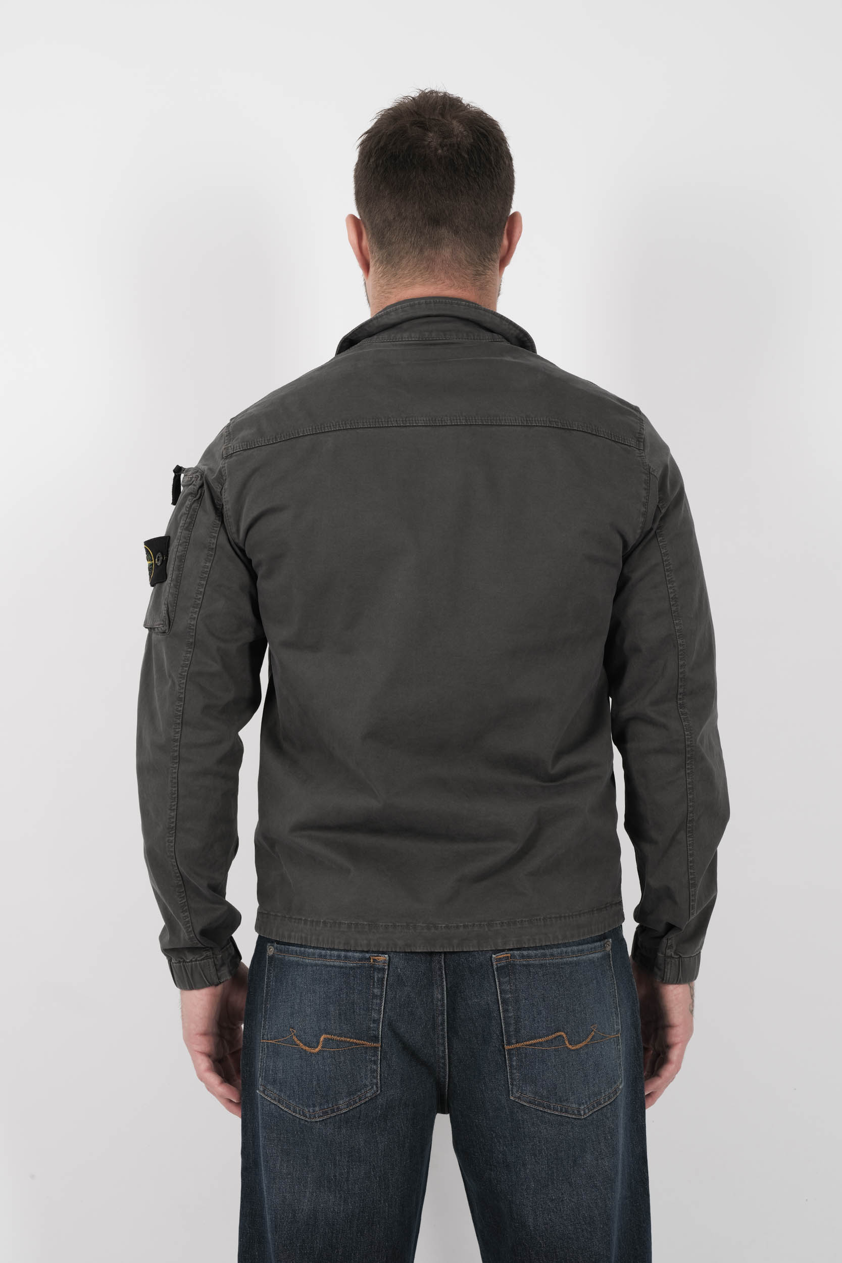 SURCHEMISE STONE ISLAND A ZIP GRIS S151203S04-V0165
