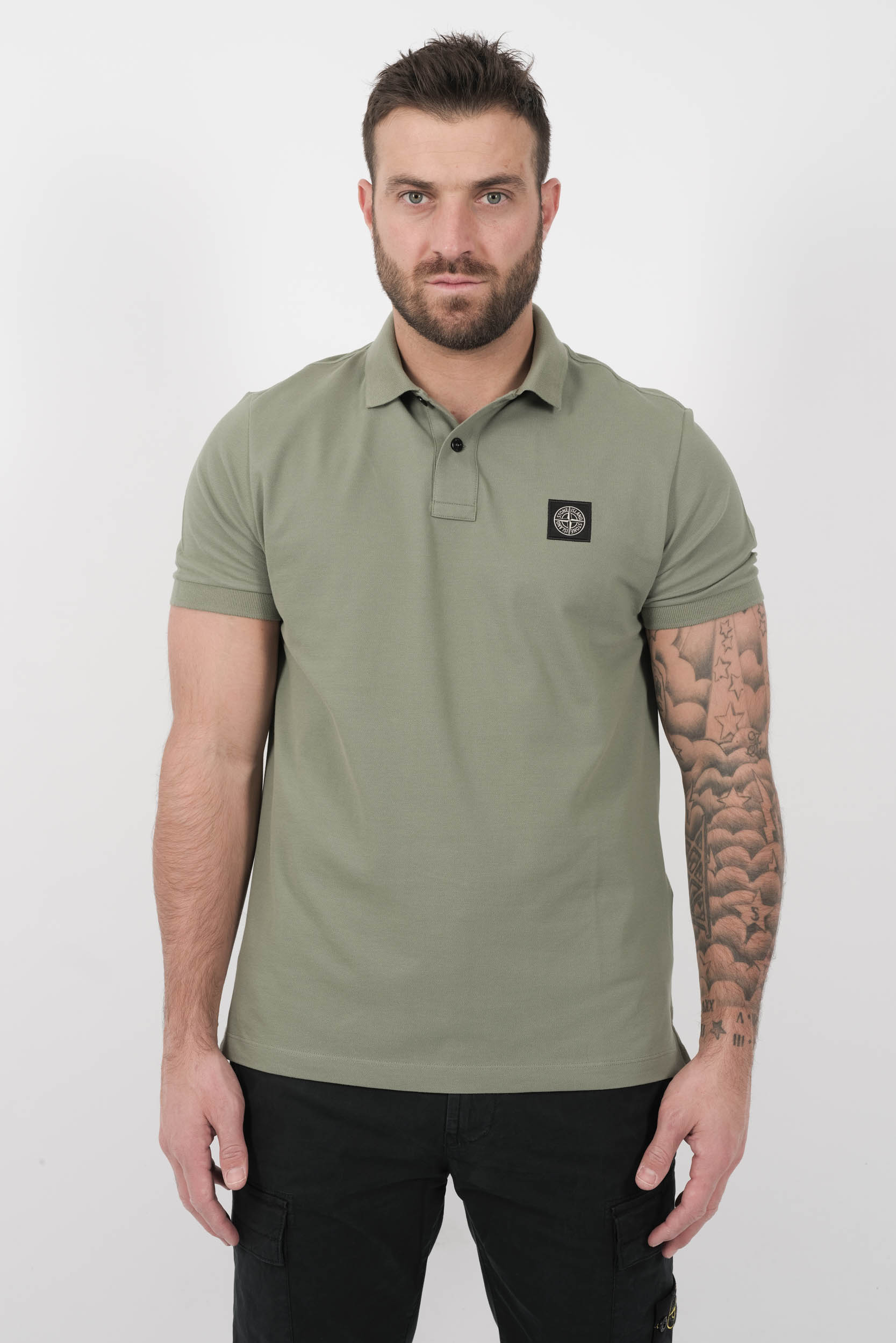  Image du produit POLO STONE ISLAND SLIM FIT VERT S15222SCS17-V0055 - 3