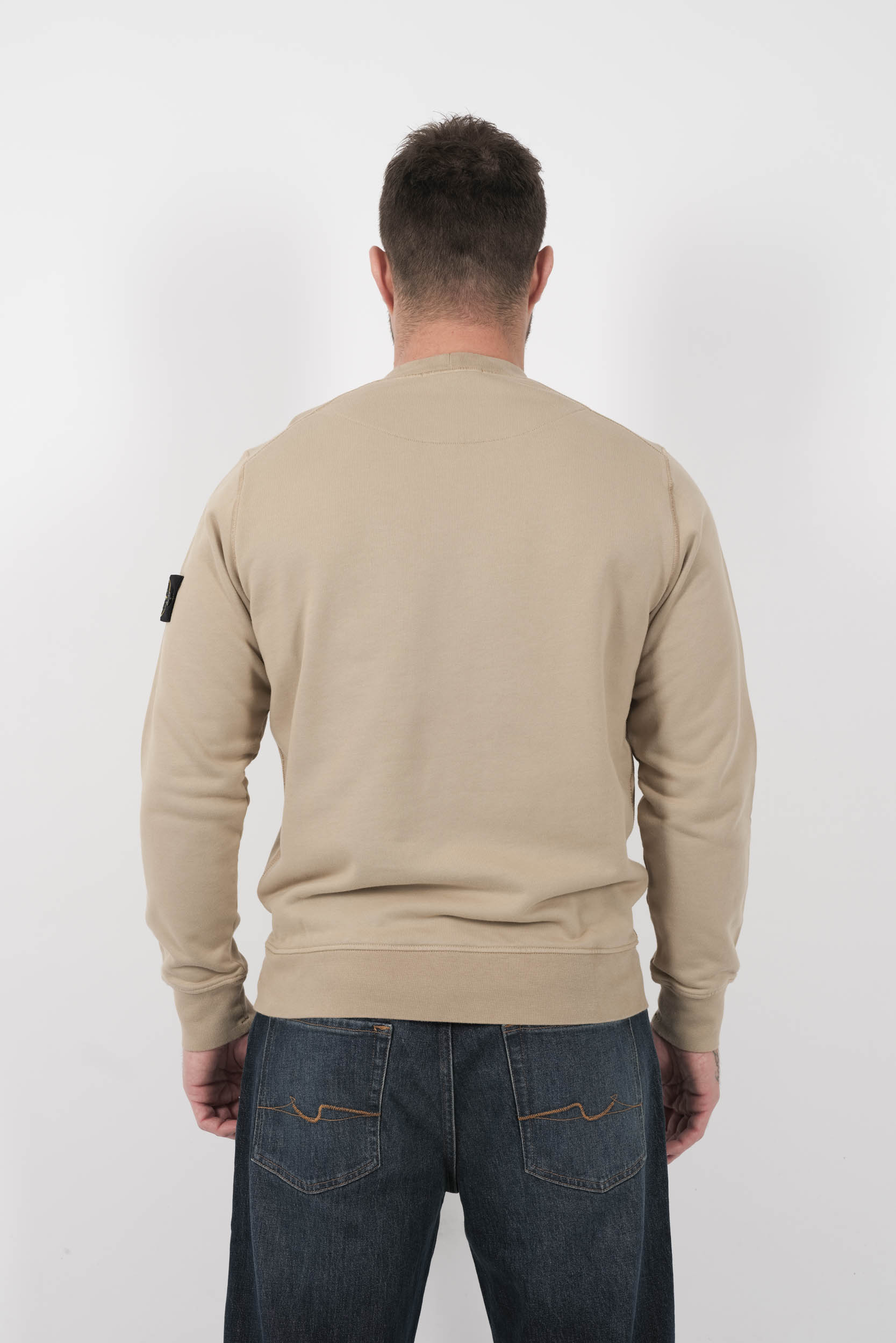 SWEAT STONE ISLAND COL ROND BEIGE S156144S51-V009A