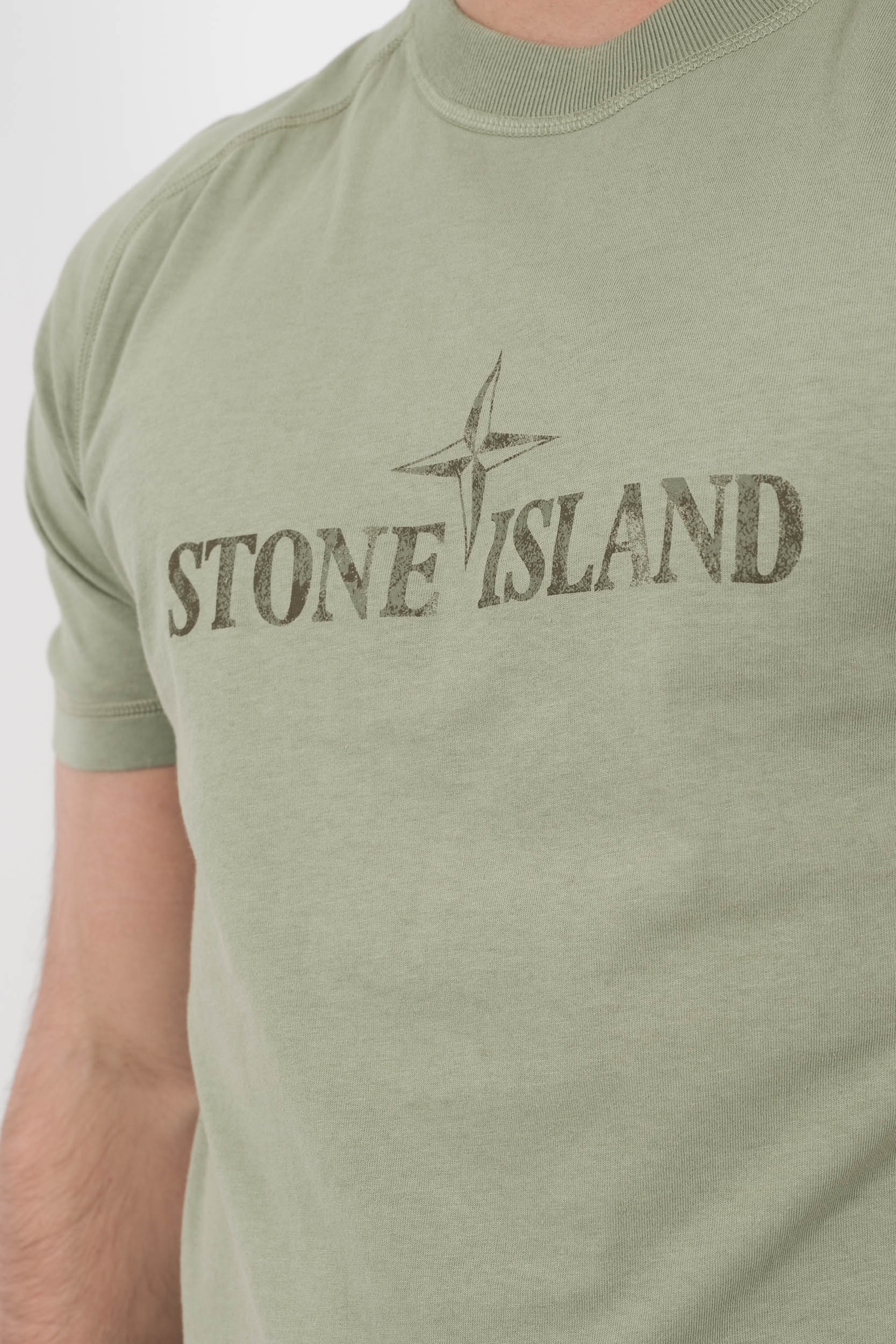 TEE-SHIRT STONE ISLAND LOGO IMPRIME VERT S152120S81-V0055