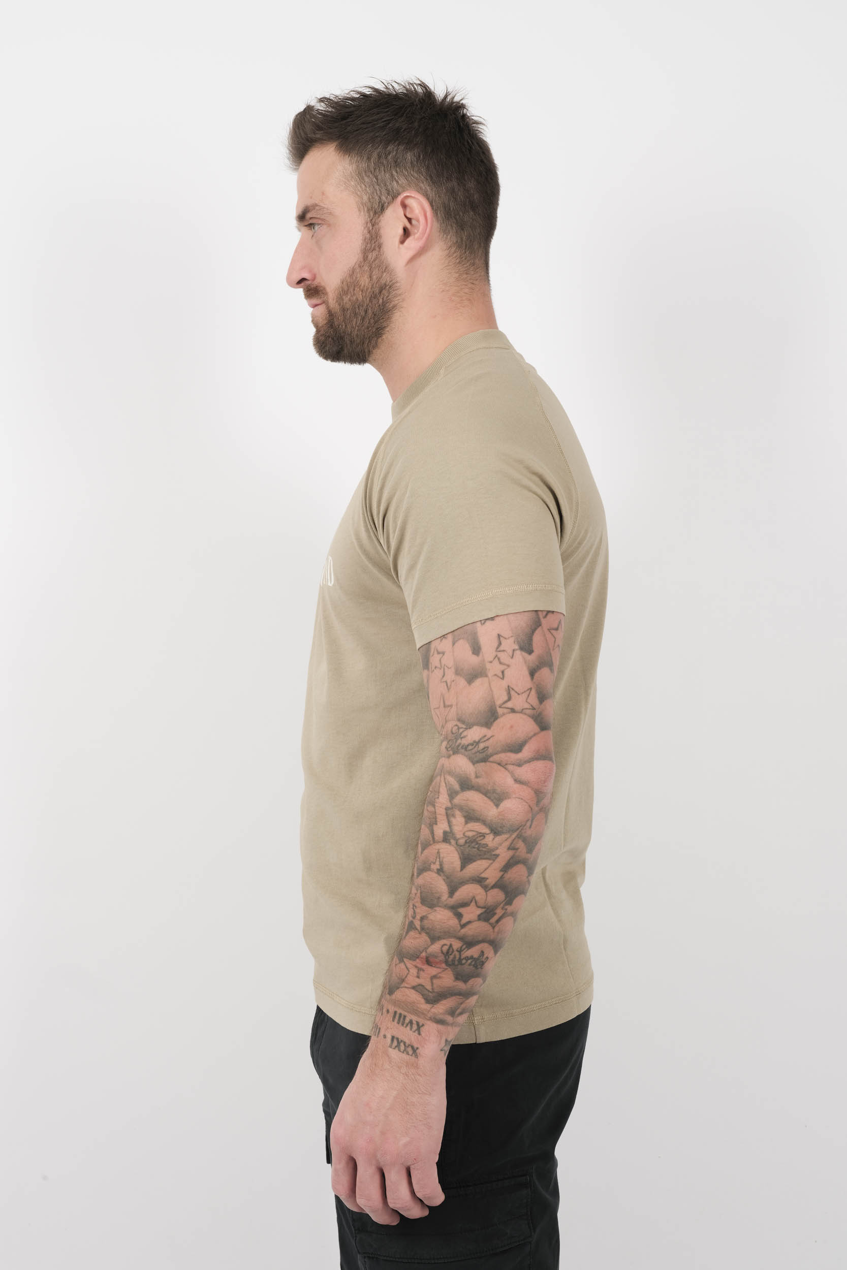 TEE-SHIRT STONE ISLAND LOGO IMPRIME BEIGE S152120S81-V009A