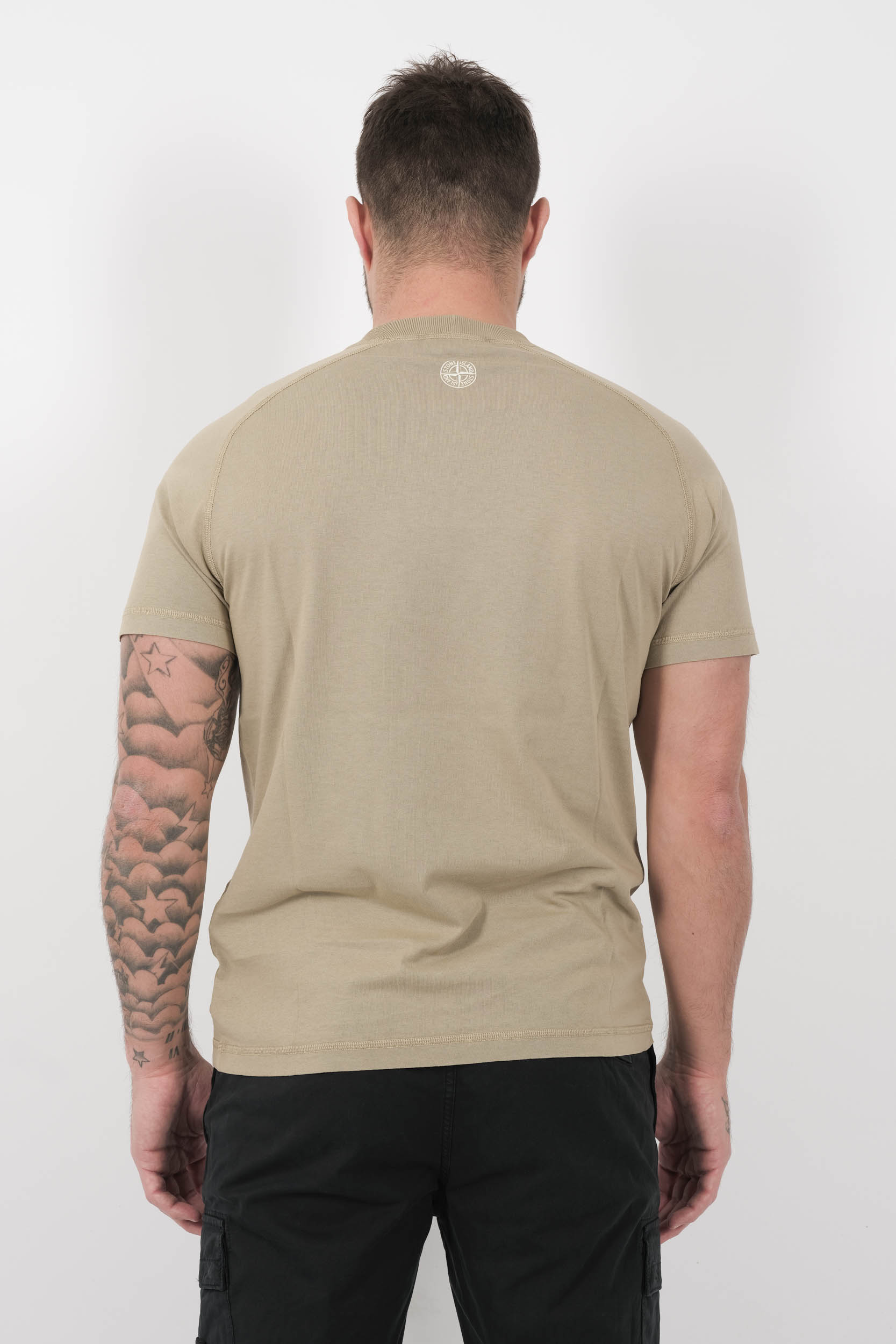TEE-SHIRT STONE ISLAND LOGO IMPRIME BEIGE S152120S81-V009A