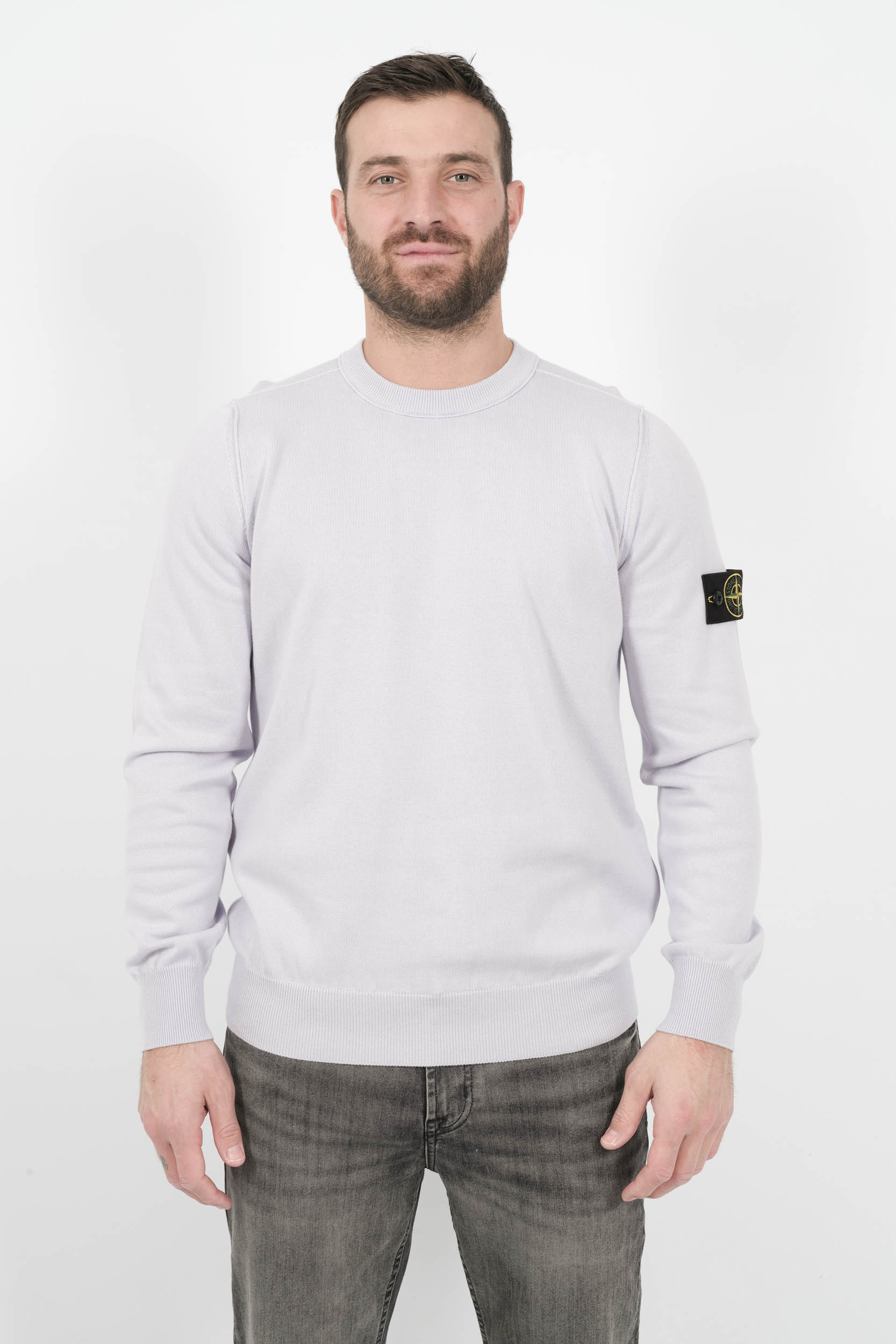 PULL STONE ISLAND COL ROND VIOLET CLAIR S155153SB2-V0088