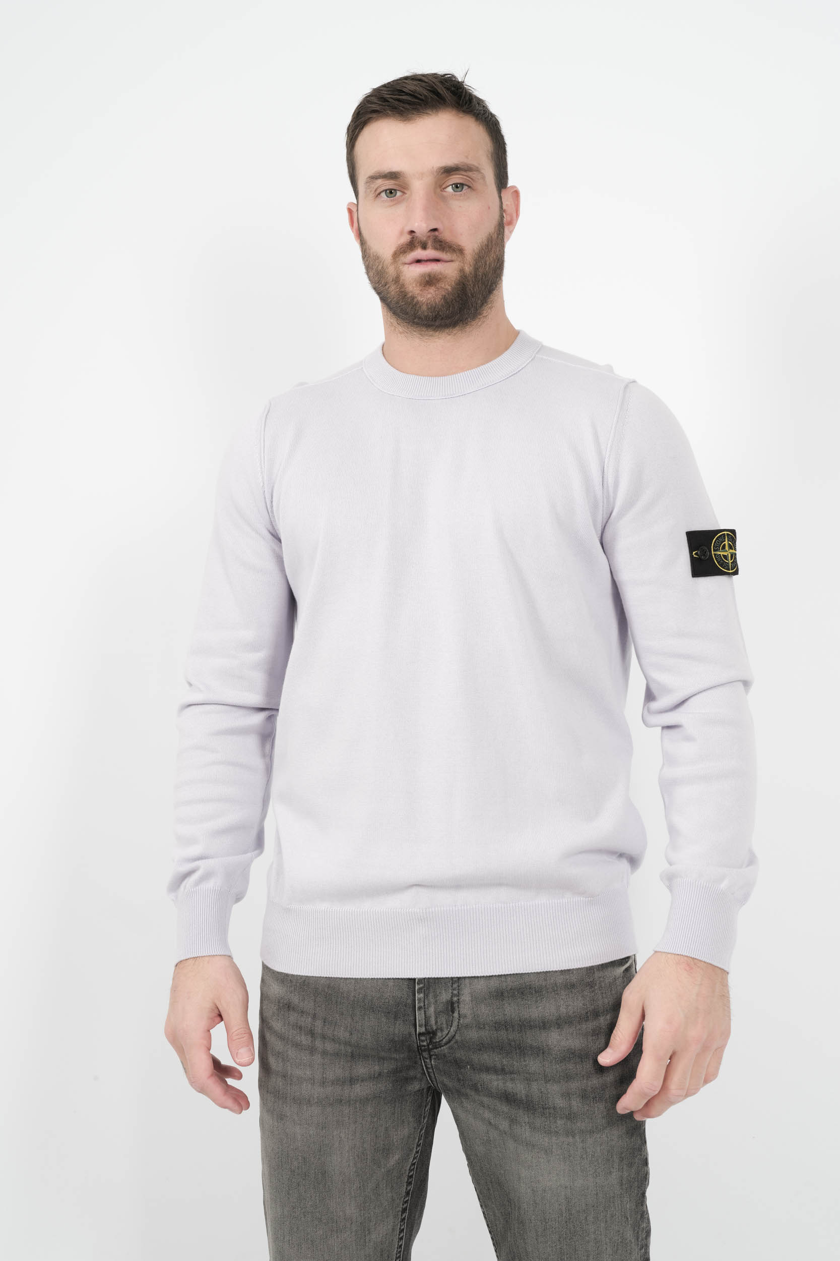PULL STONE ISLAND COL ROND VIOLET CLAIR S155153SB2-V0088