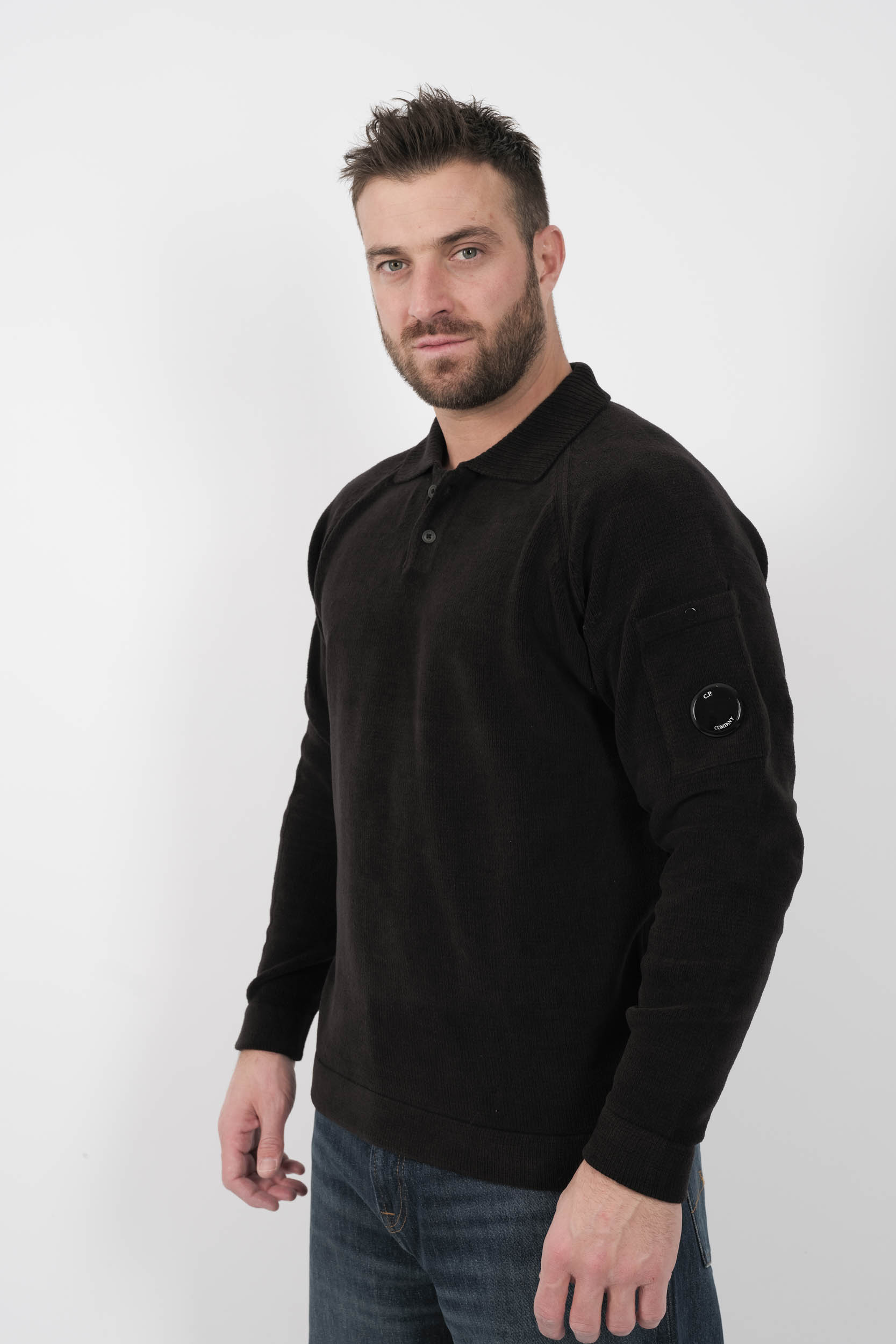 Image du produit PULL C.P COMPANY COL CHEMISE NOIR N070A-999