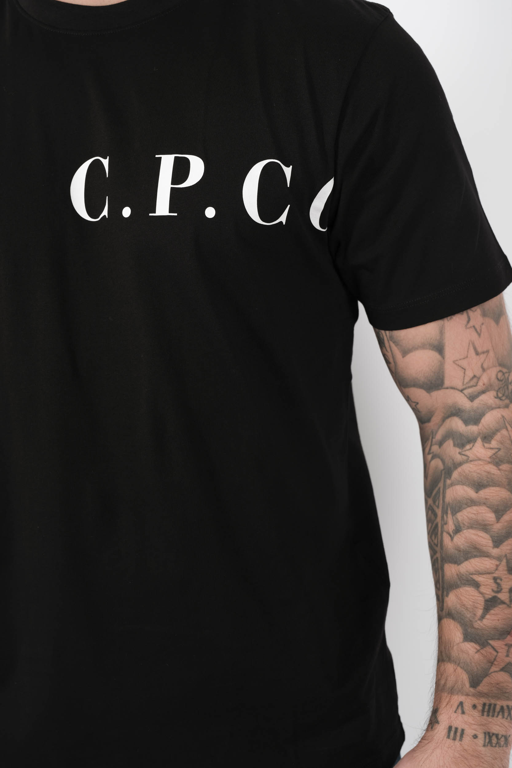 TEE-SHIRT C.P COMPANY LOGO IMPRIME NOIR S139A-999