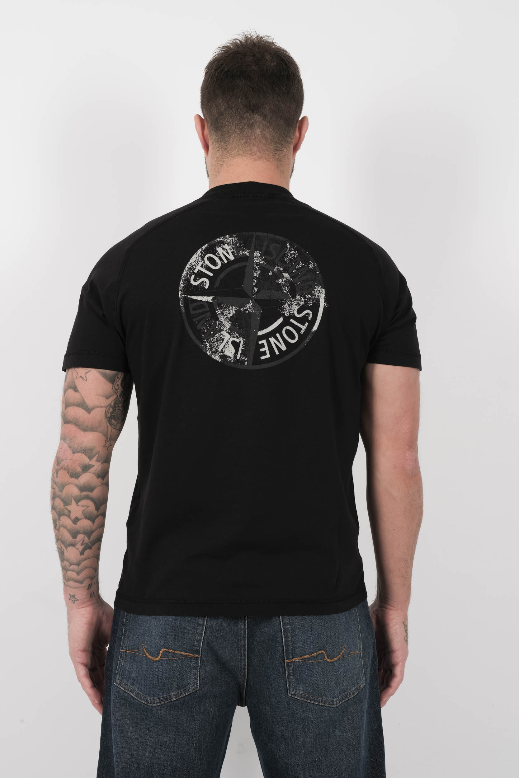 TEE-SHIRT STONE ISLAND LOGO DOS NOIR S152120S80-V0029