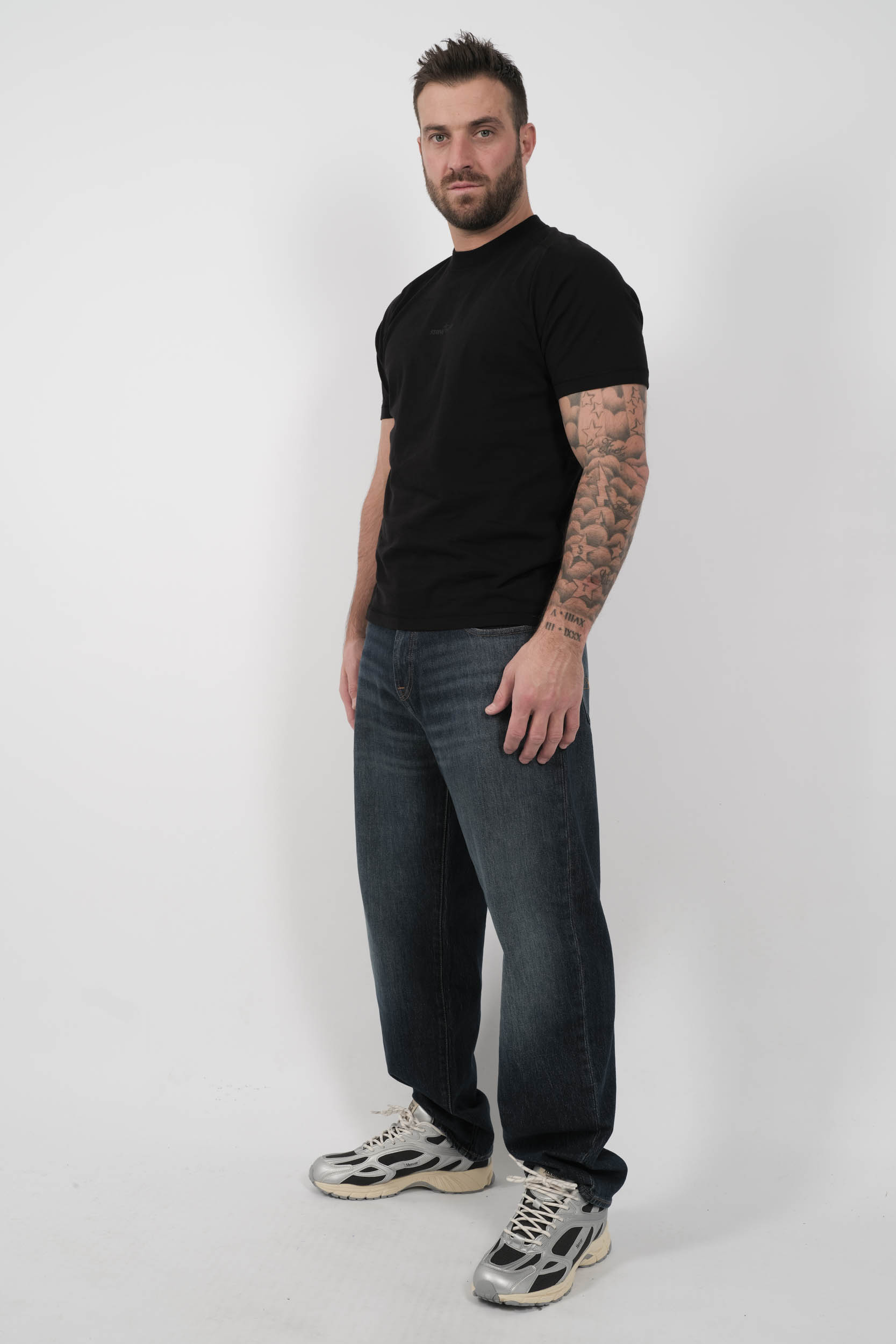 TEE-SHIRT STONE ISLAND LOGO DOS NOIR S152120S80-V0029