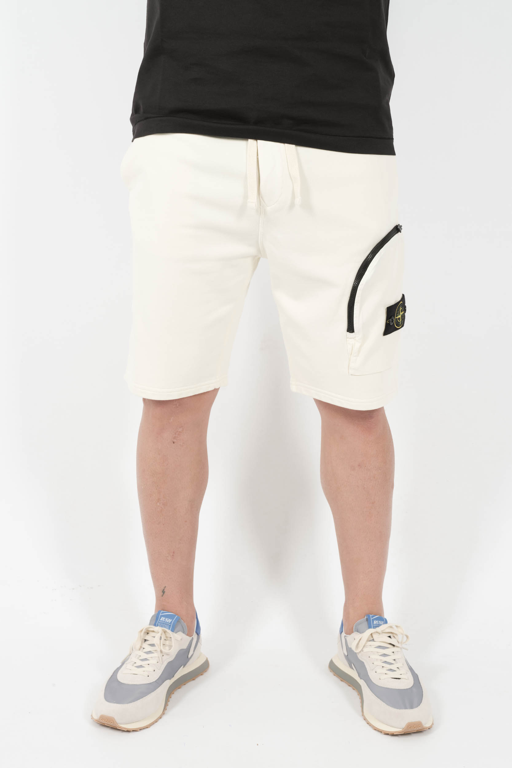 SHORT STONE ISLAND COTON BLANC CREME S156202S123-V0093