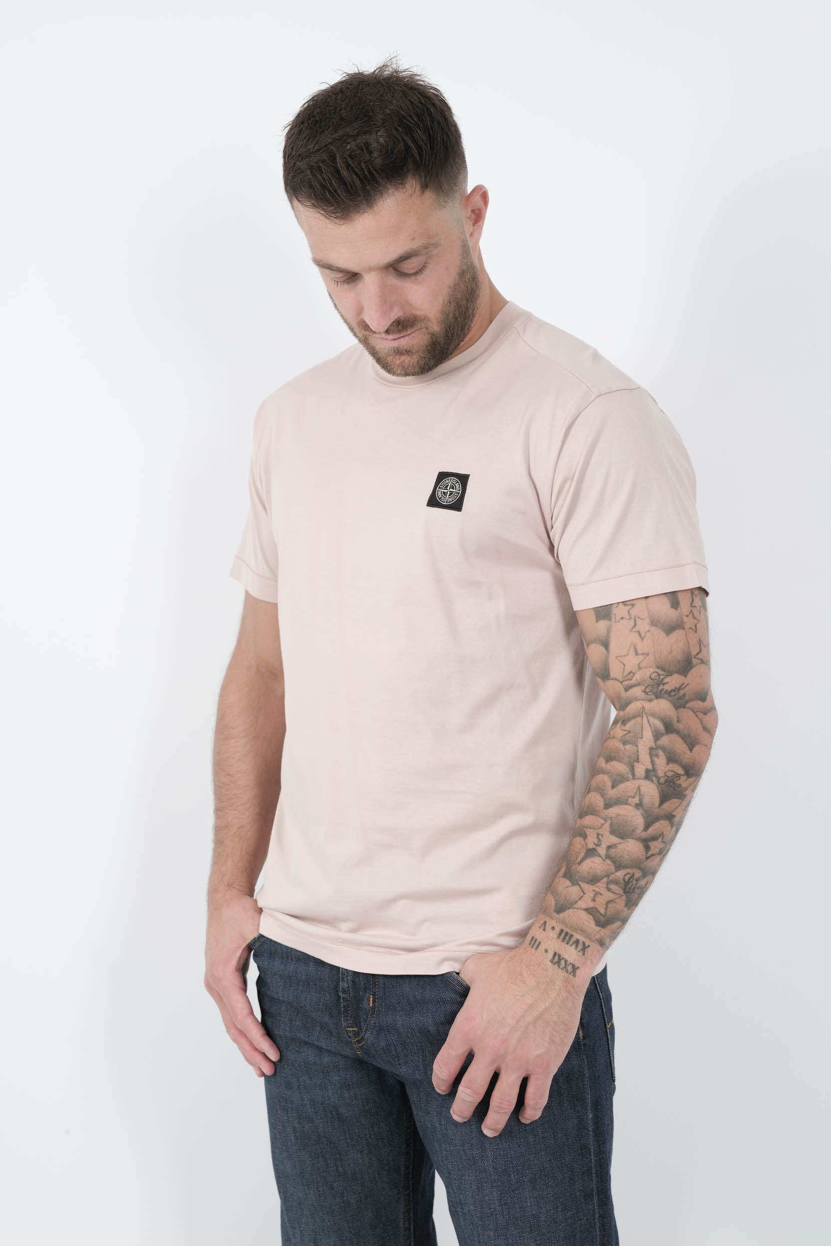 TEE-SHIRT STONE ISLAND AVEC LOGO ROSE S152139S13-V0082