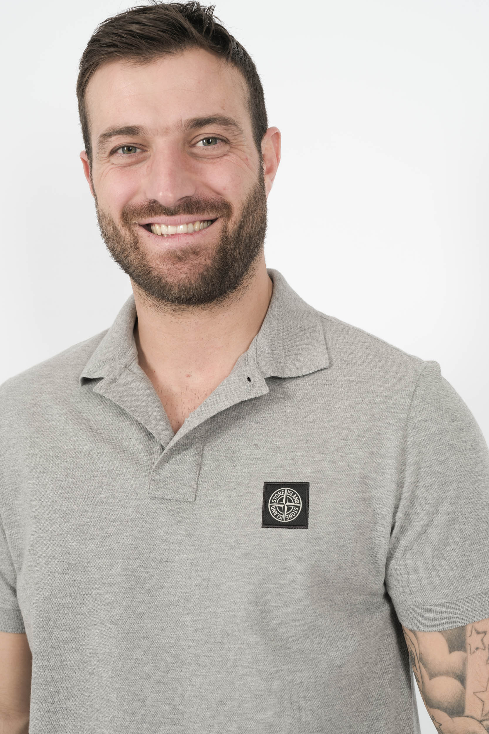 POLO STONE ISLAND SLIM FIT GRIS S15222SCS17-V0M64